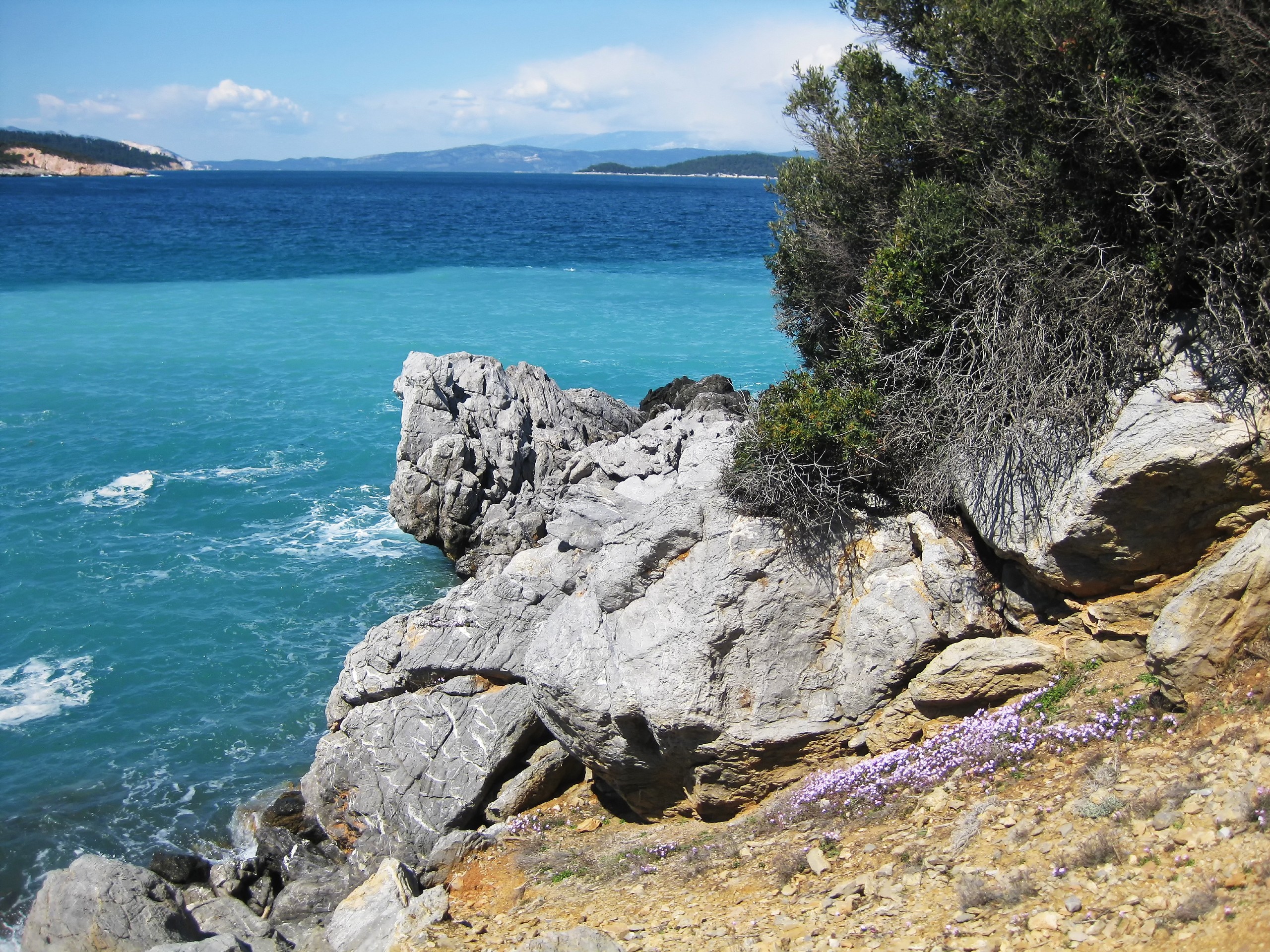 Rocky shores of Evia Island (Aegean Sea, Greece)