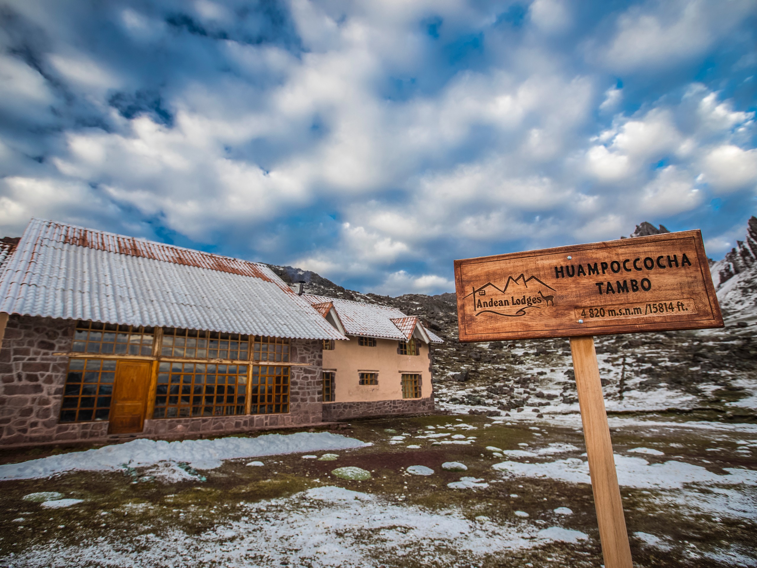 Huampococcha lodge as you approach