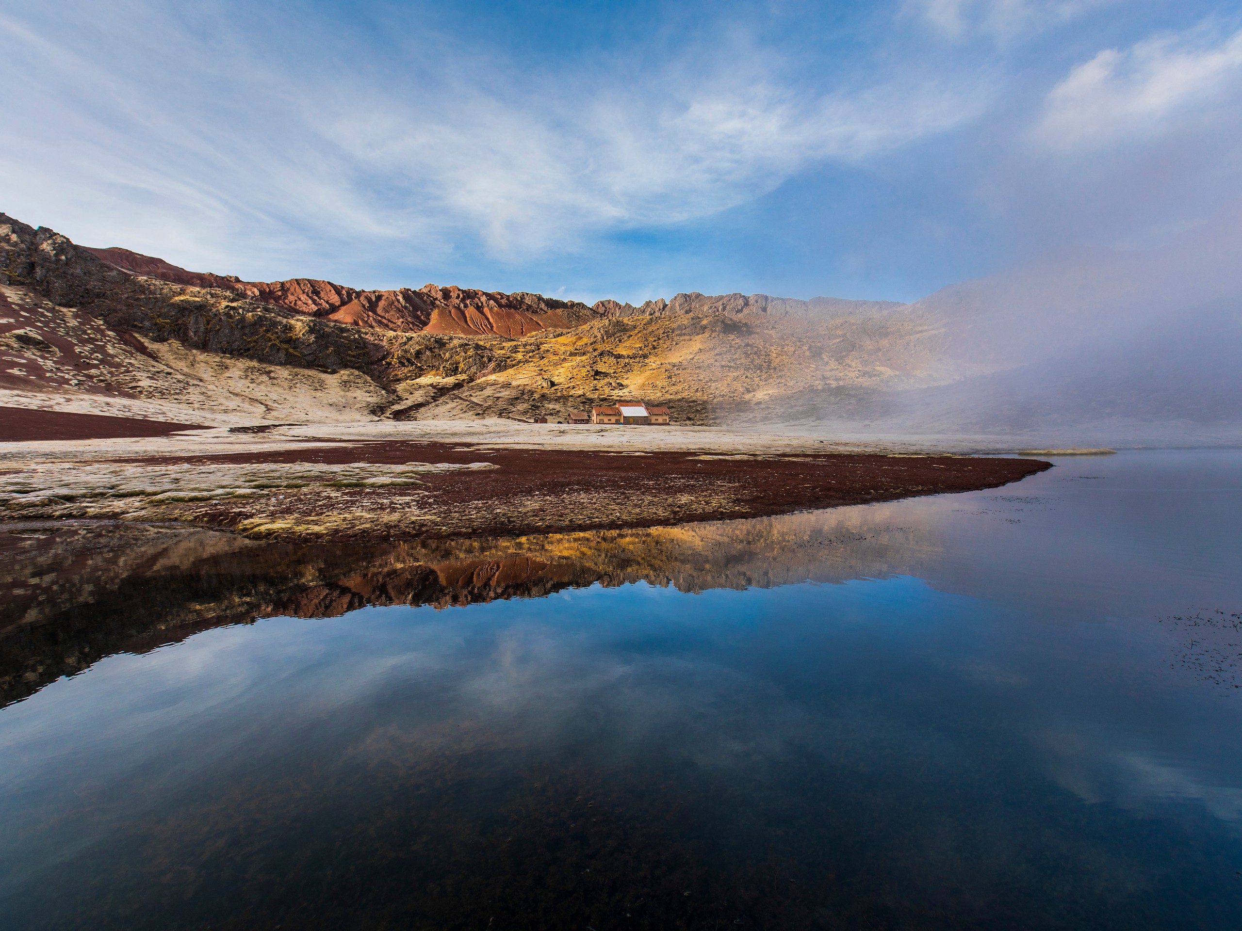 Reflections in the water in Huampoccocha