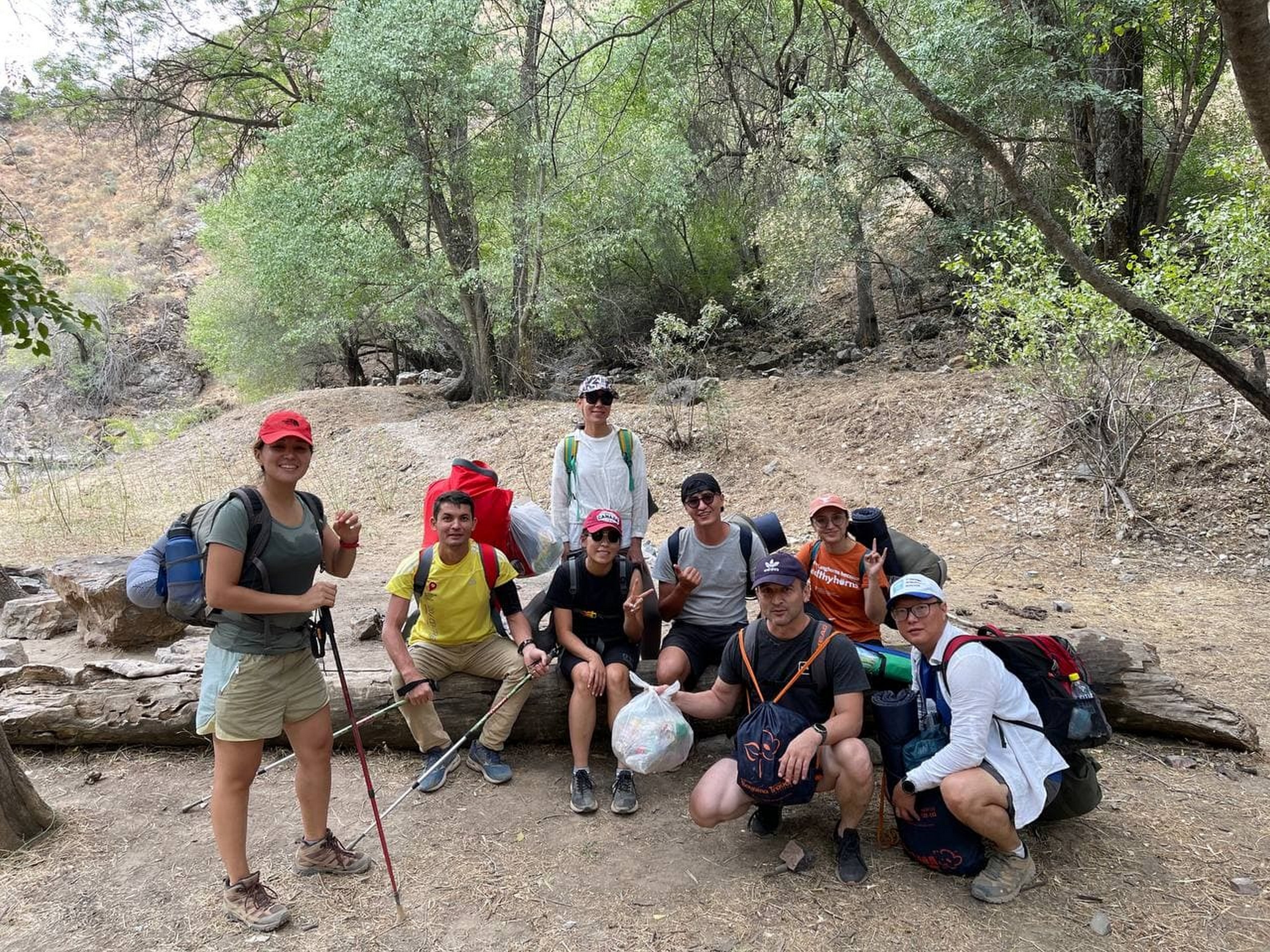 Resting break while on a hike in Uzbekistan