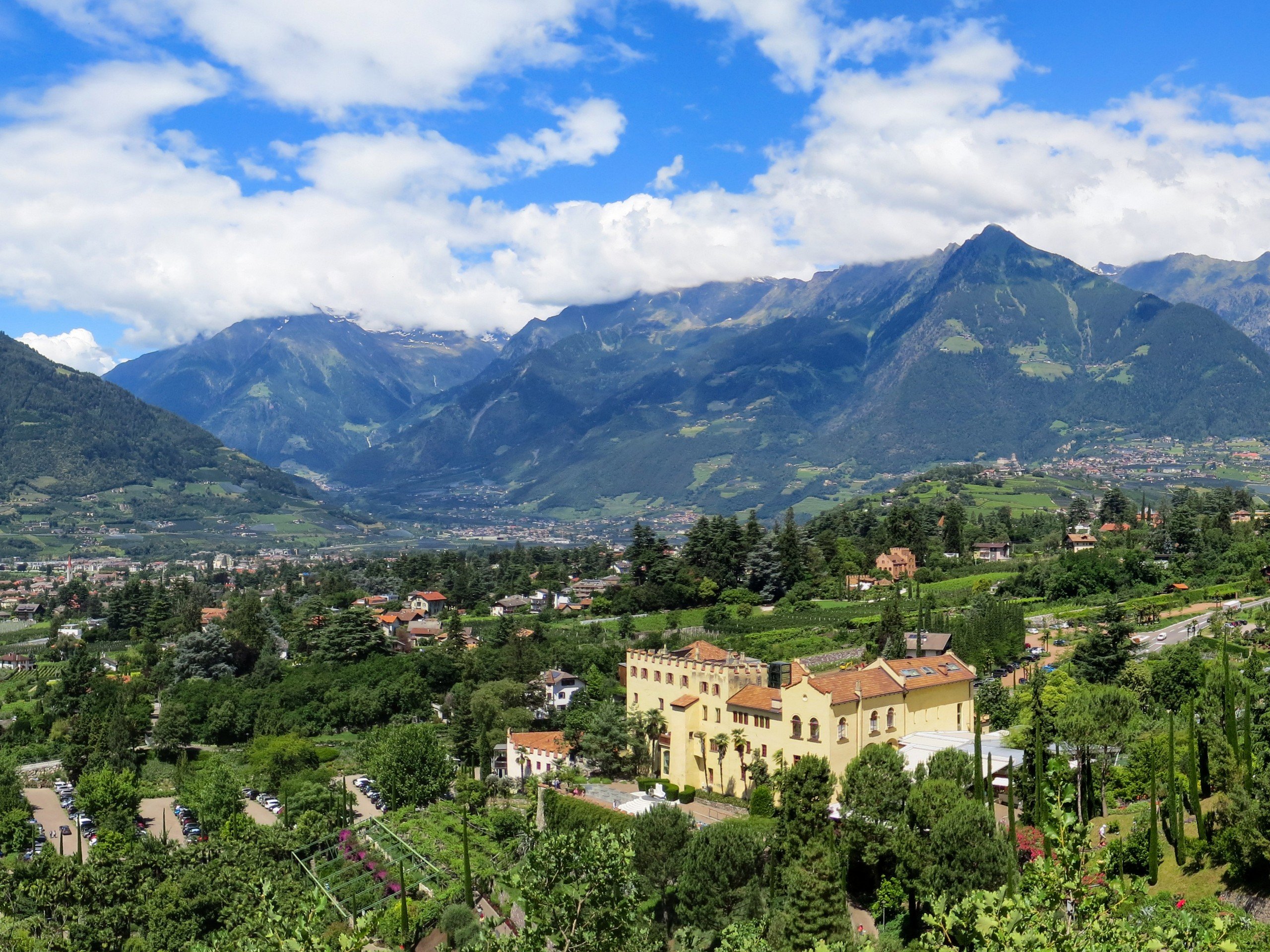 Beautiful day above Val Venosta in Italy