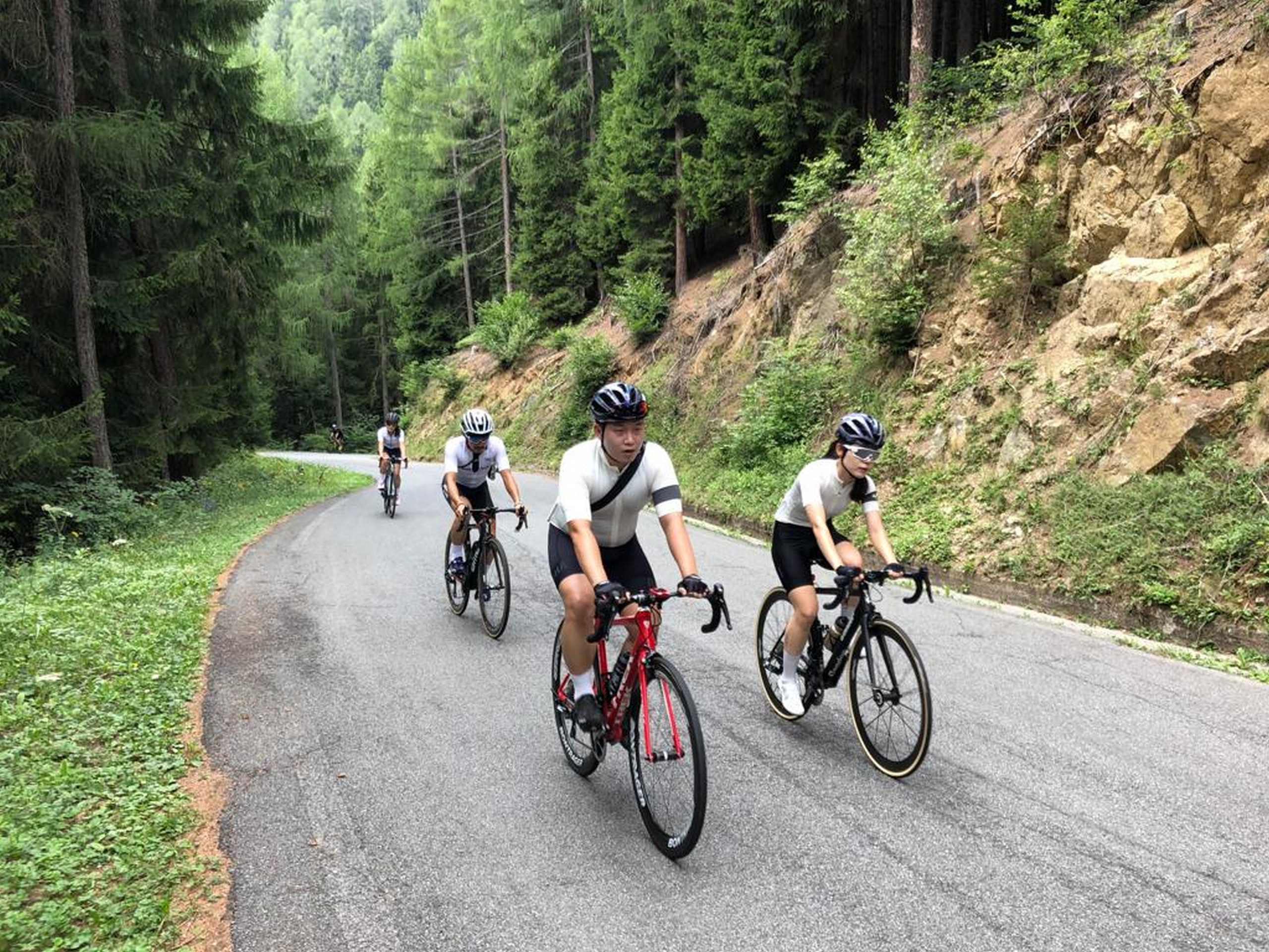 Group or road bikers in Italy