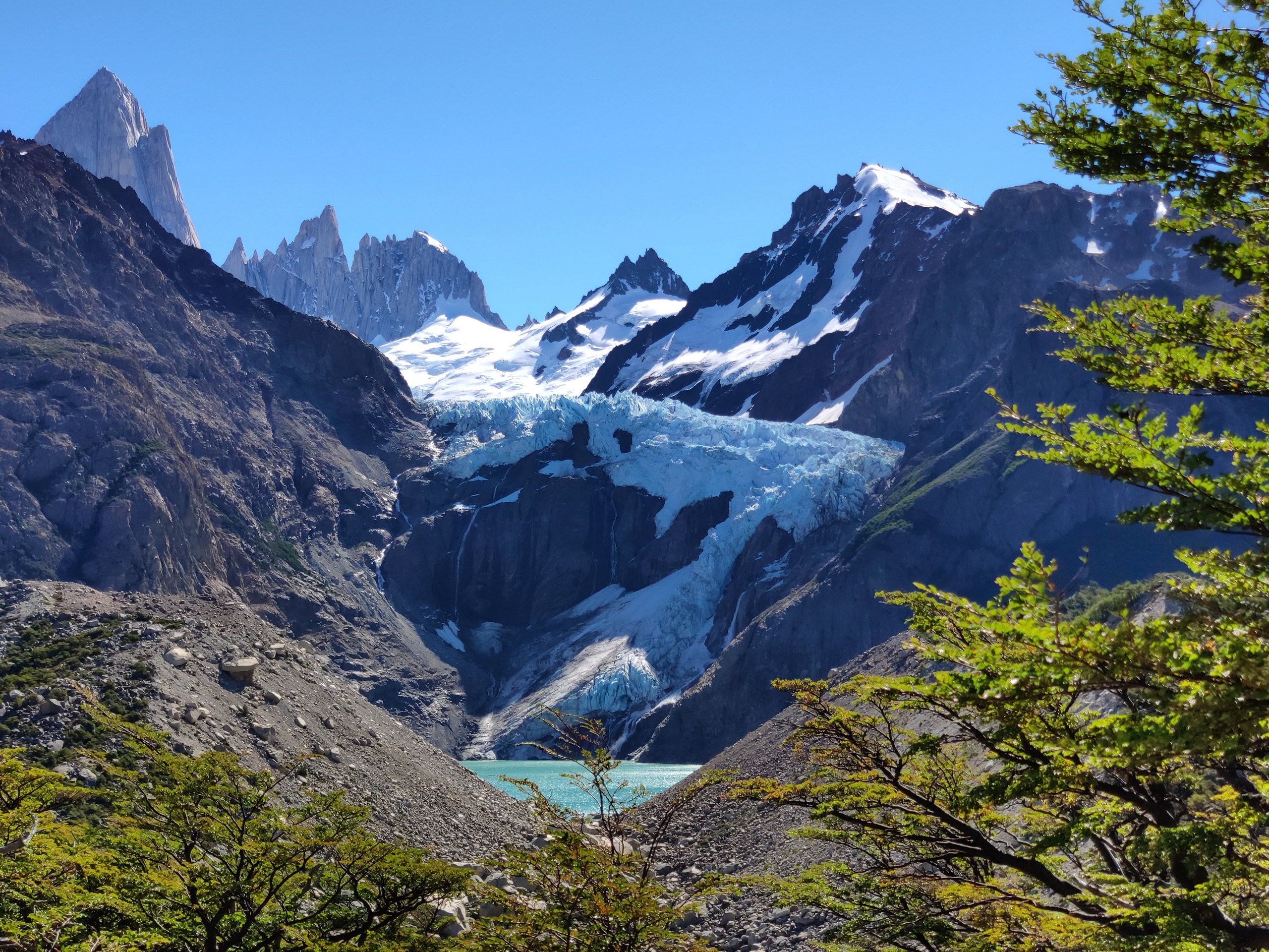 Approaching the small blue lake below the Fitzroy