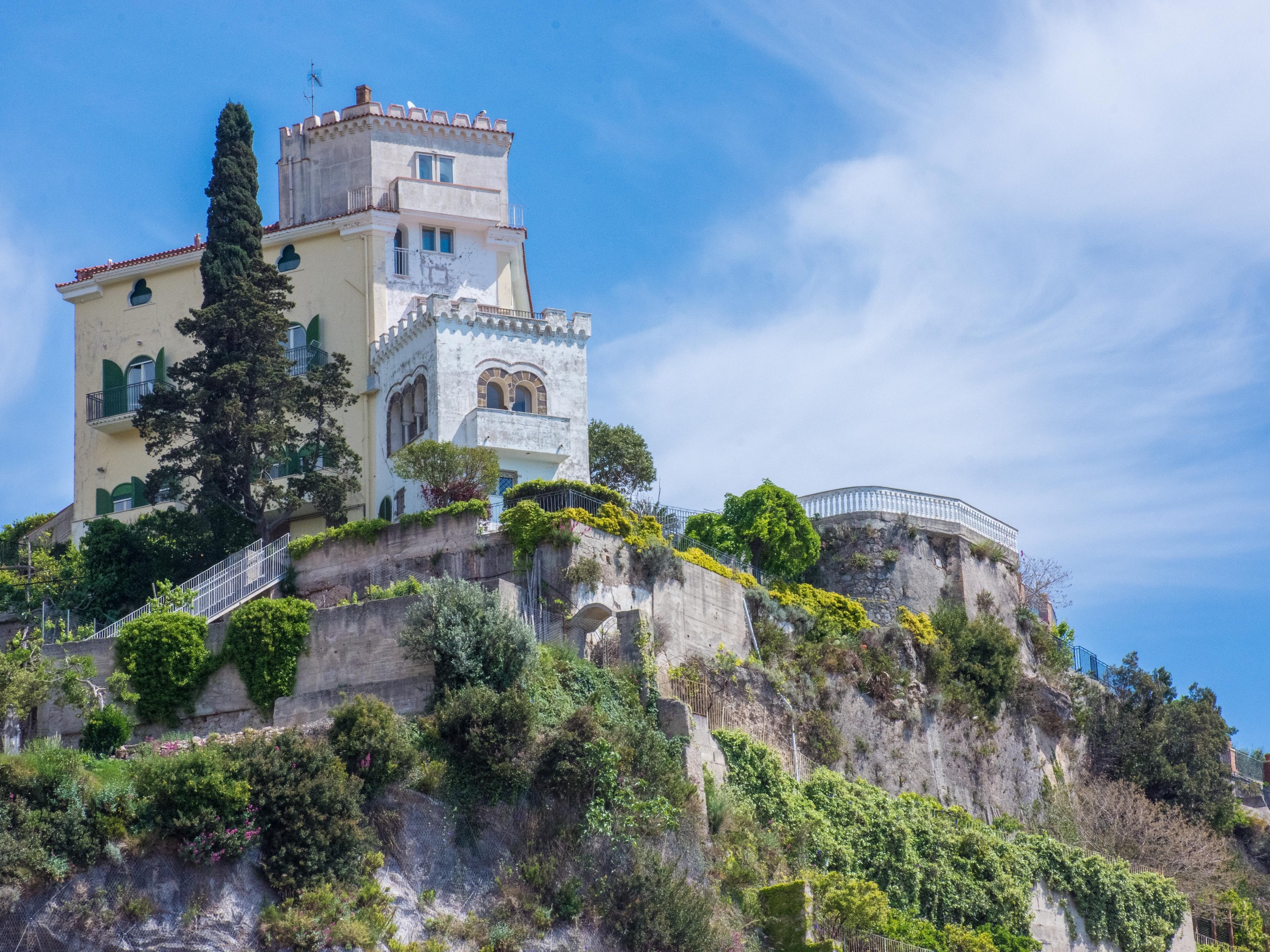Beautiful castle on the hill near Amalfi Coast