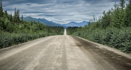 Gravel trail in Yukon, Canada