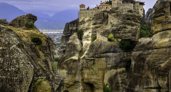 Monastery on top of the rock in Meteora, Greece