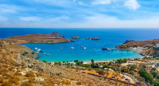 Rhodes Island in the Aegean Sea