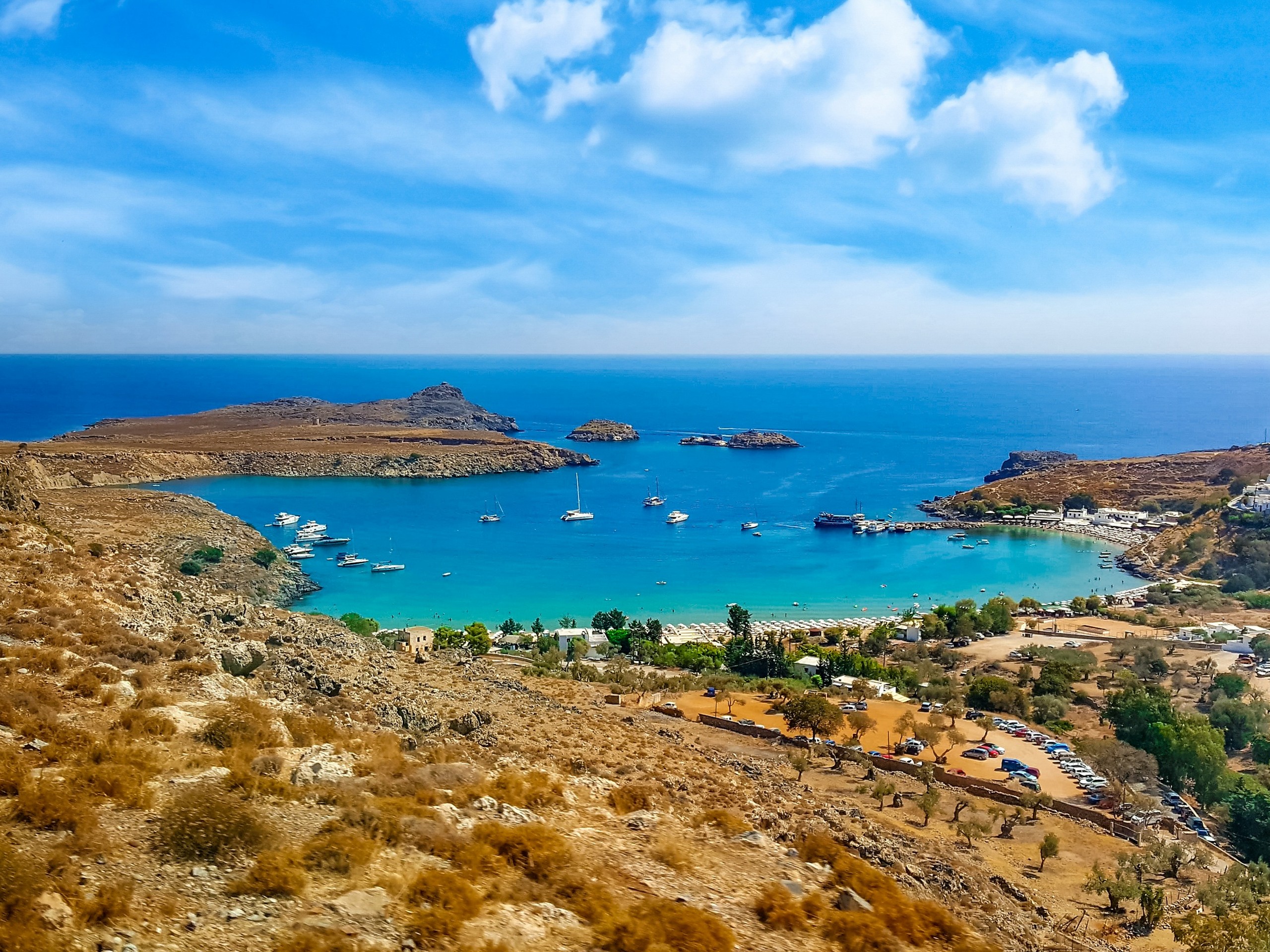 Rhodes Island in the Aegean Sea