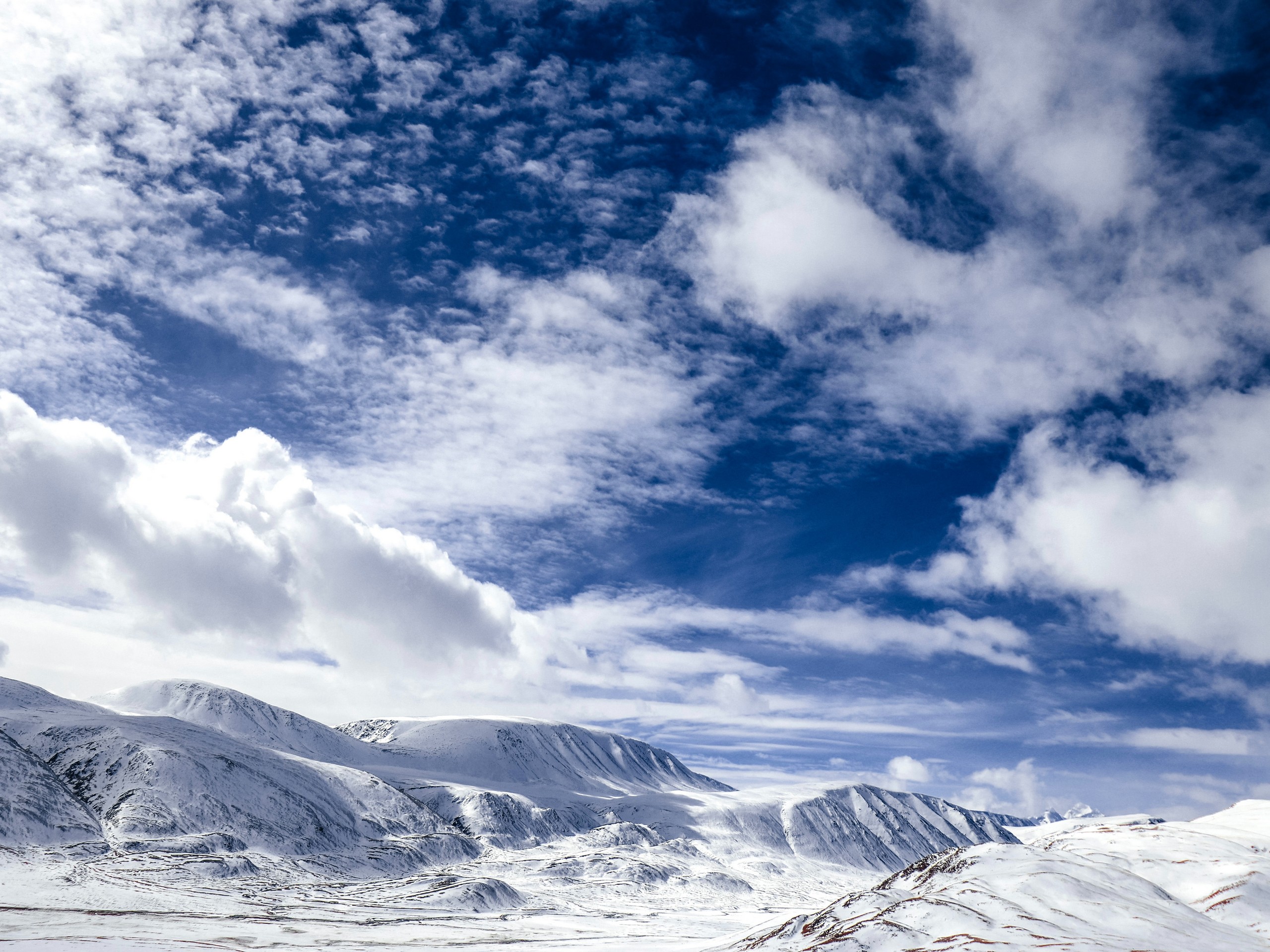 Snowy peaks seen in national park in Mongolia