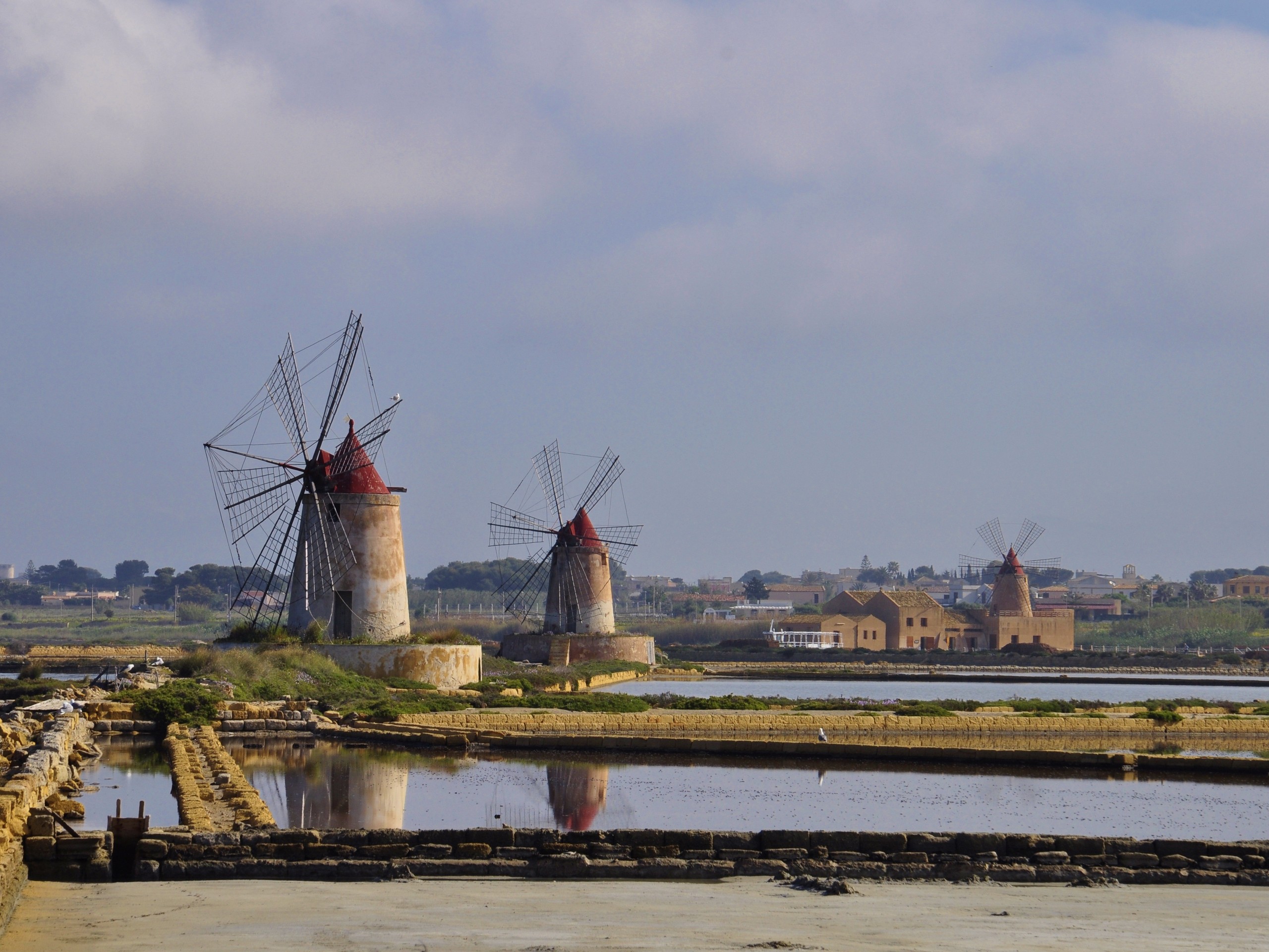 Two mills in Sicily countryside