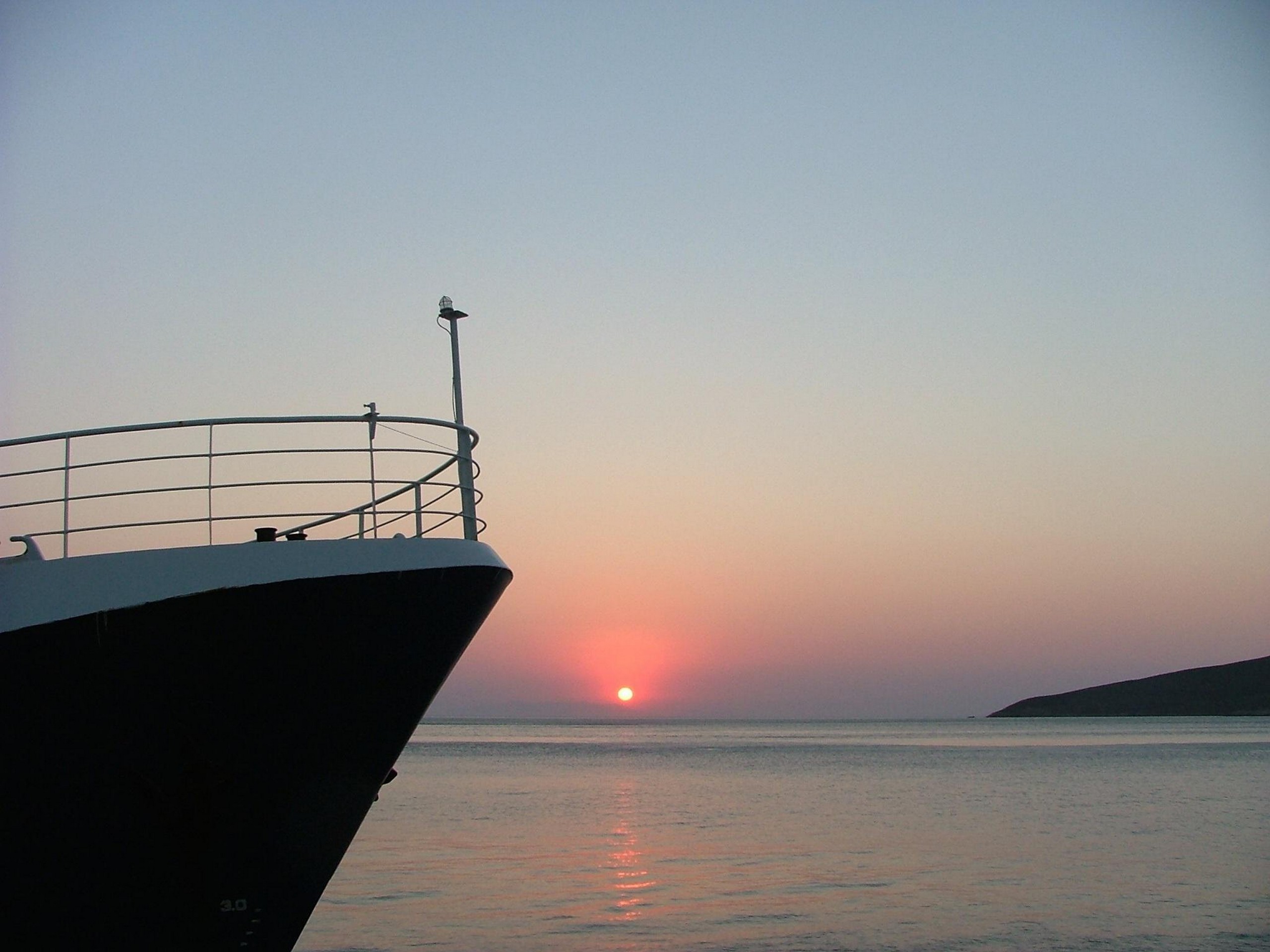 Yacht and the sunset in Greece