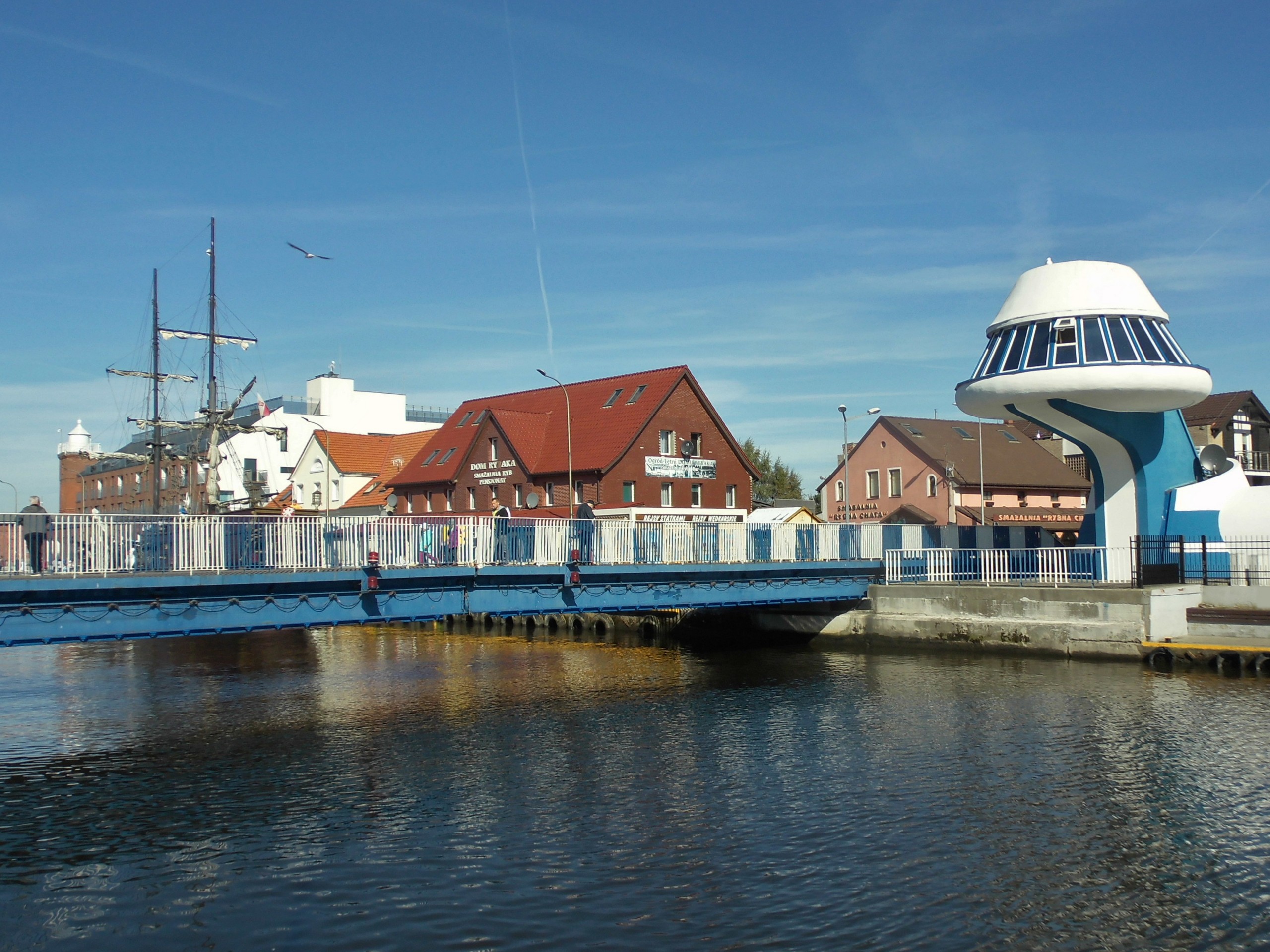 Bridge over the river in one of the coastal towns of Poland