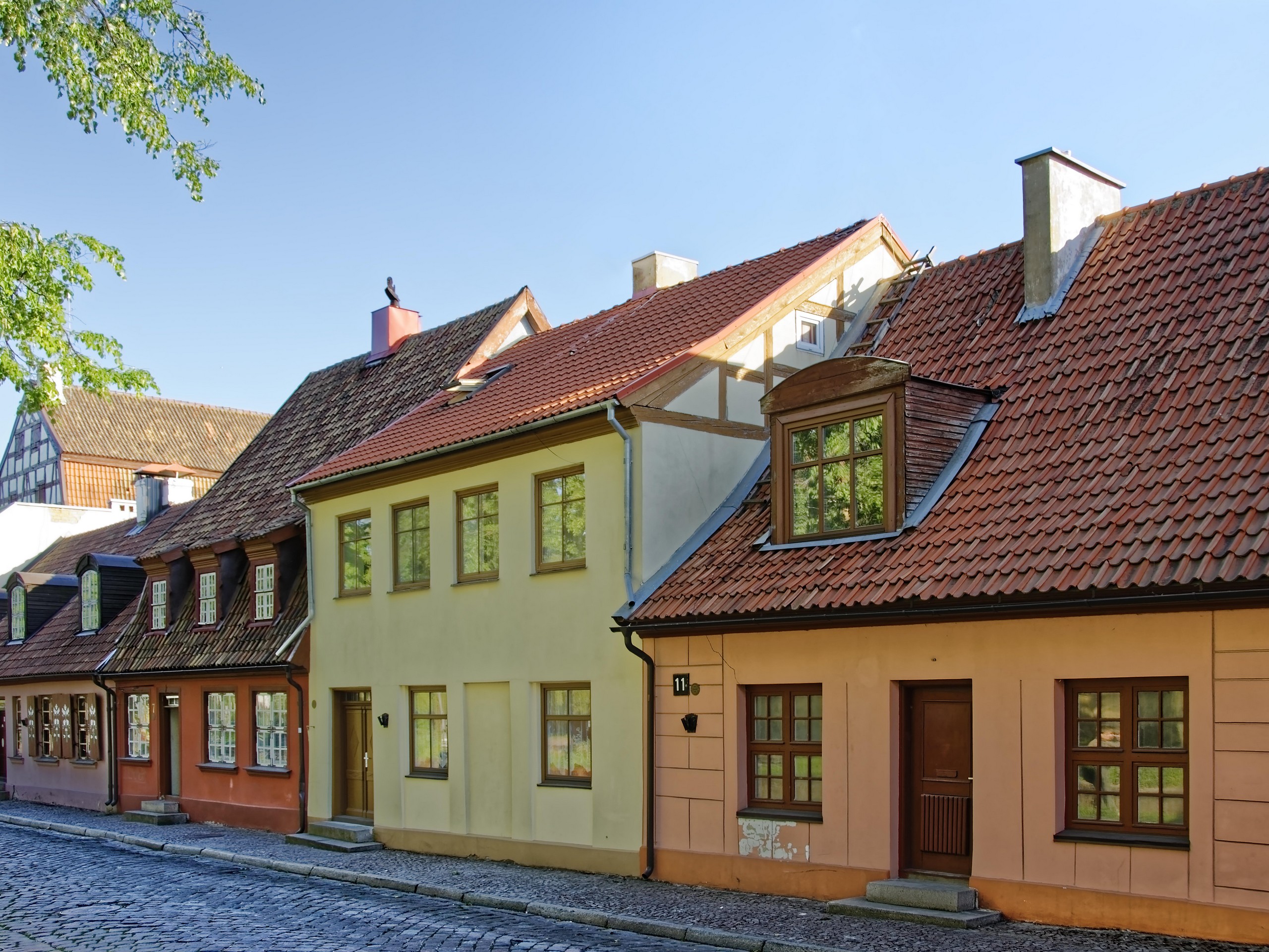 Small cozy street in Klaipeda, Lithuania