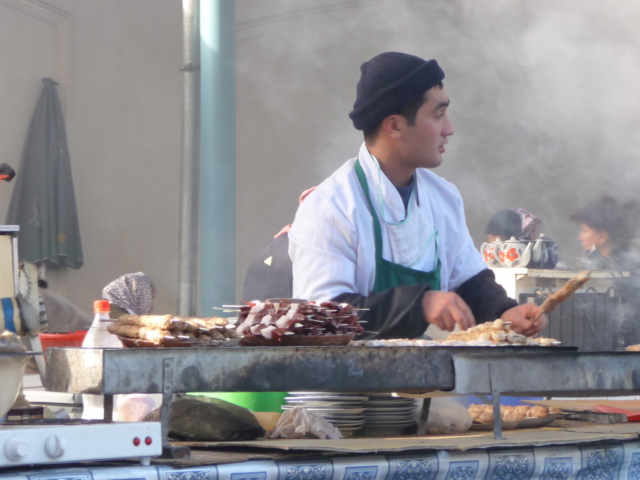 Shashlyk in Chorsu bazaar