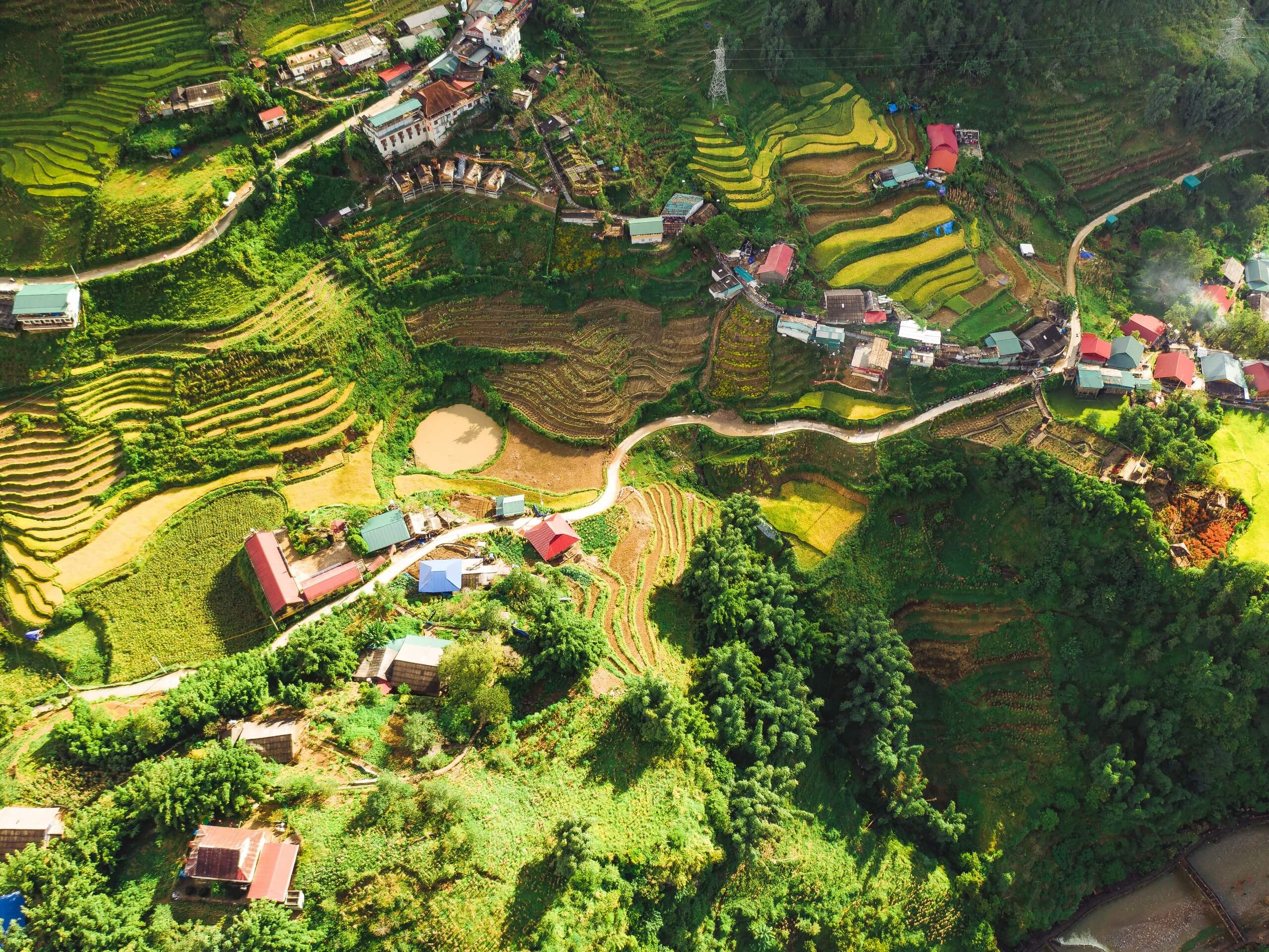 Sapa valley as seen from the above