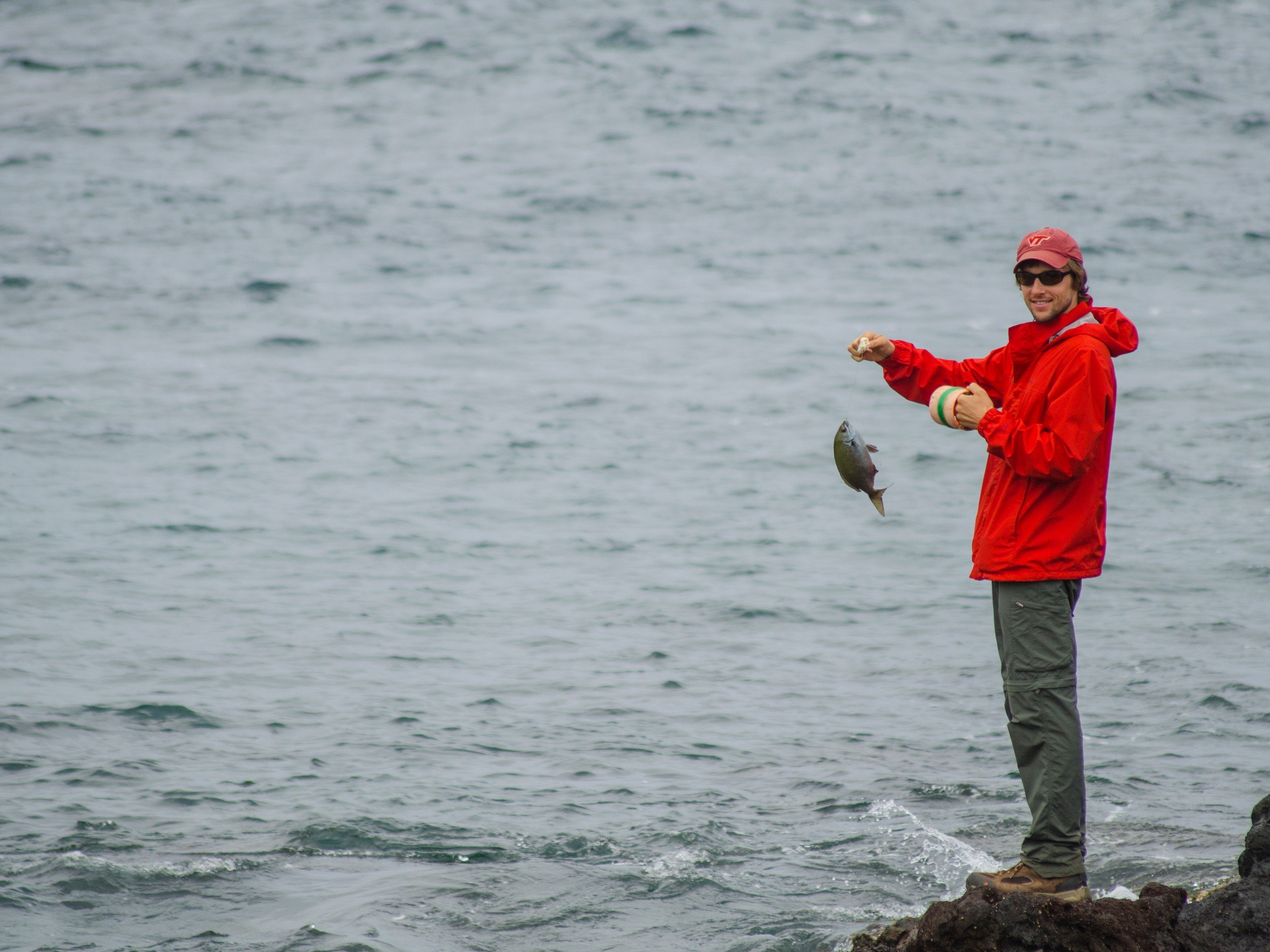 Fishing from the coast in Easter Island