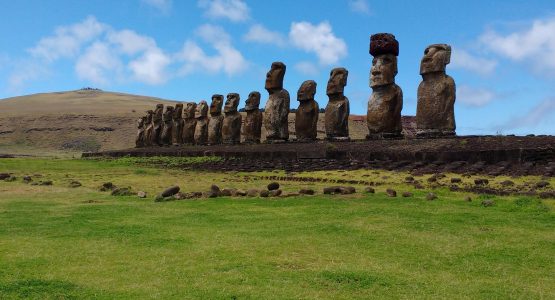 Stone heads in Easter Island