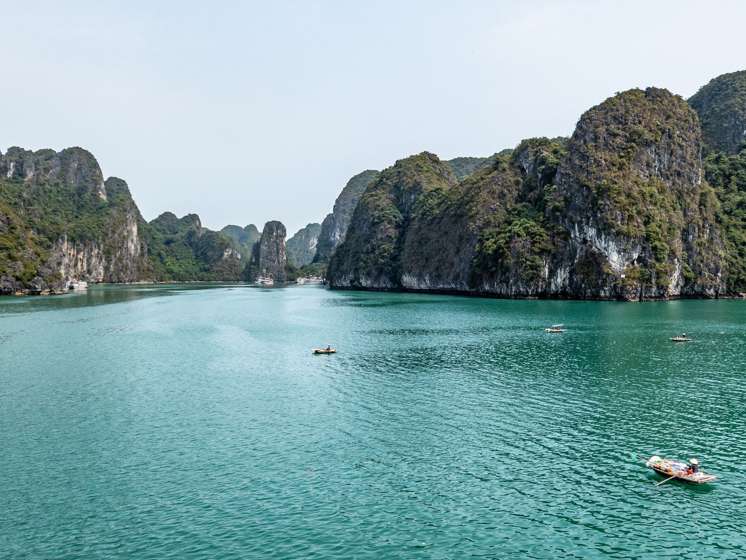 Visiting Ha Ling bay with a group