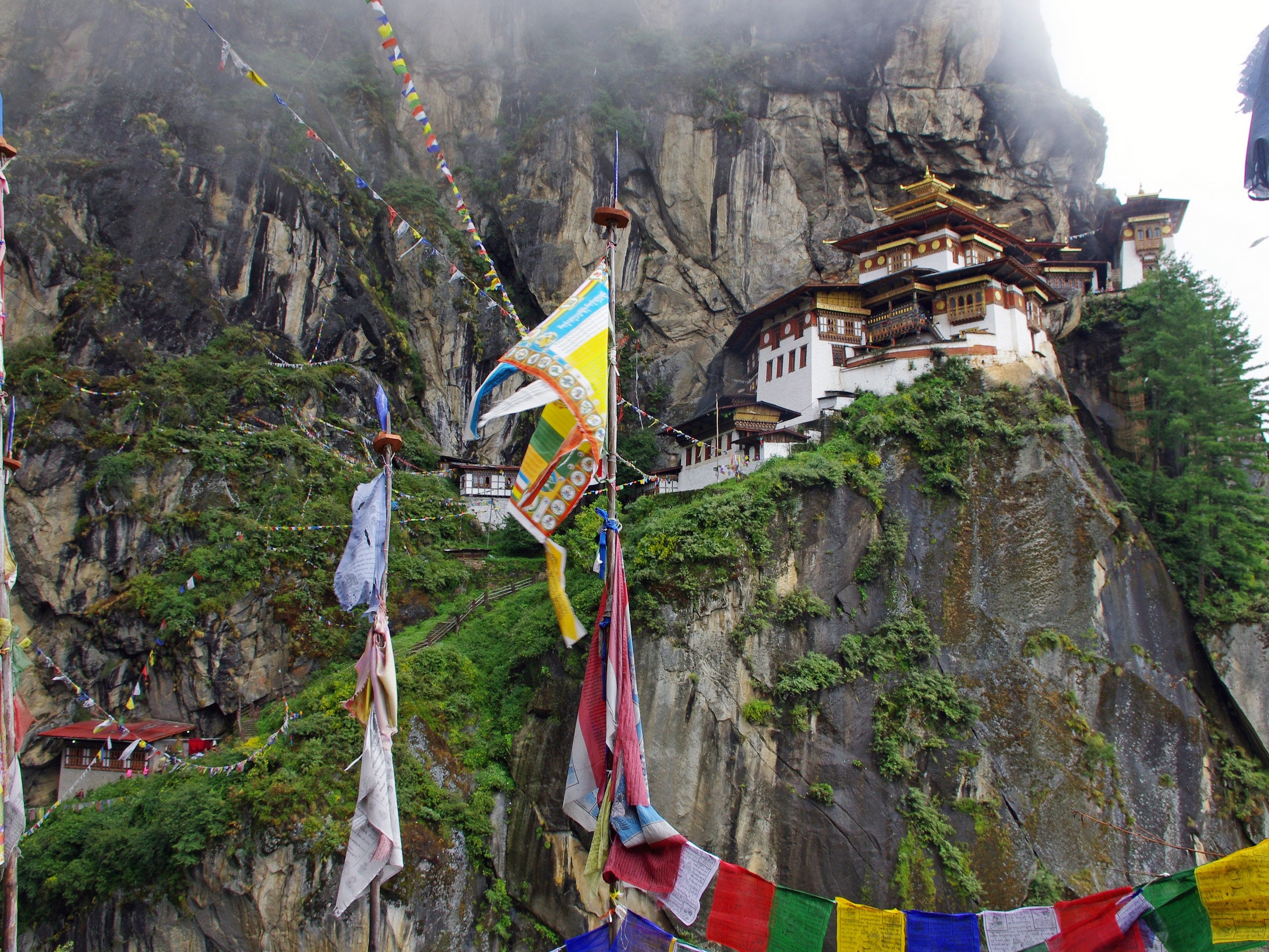 Monastery on a cliff in Bhutan