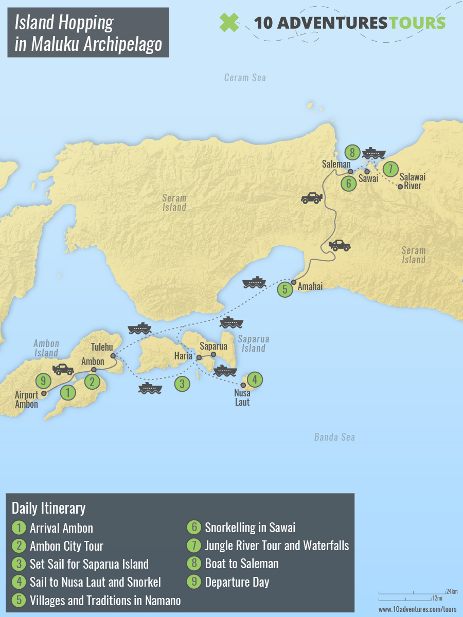 Map of Island Hopping In Maluku Archipelago