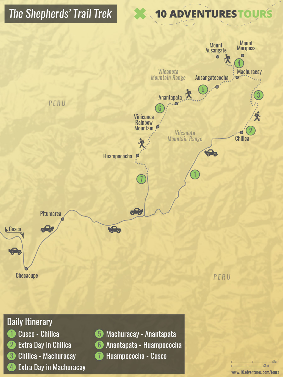 Map of The Shepherds’ Trail Trek