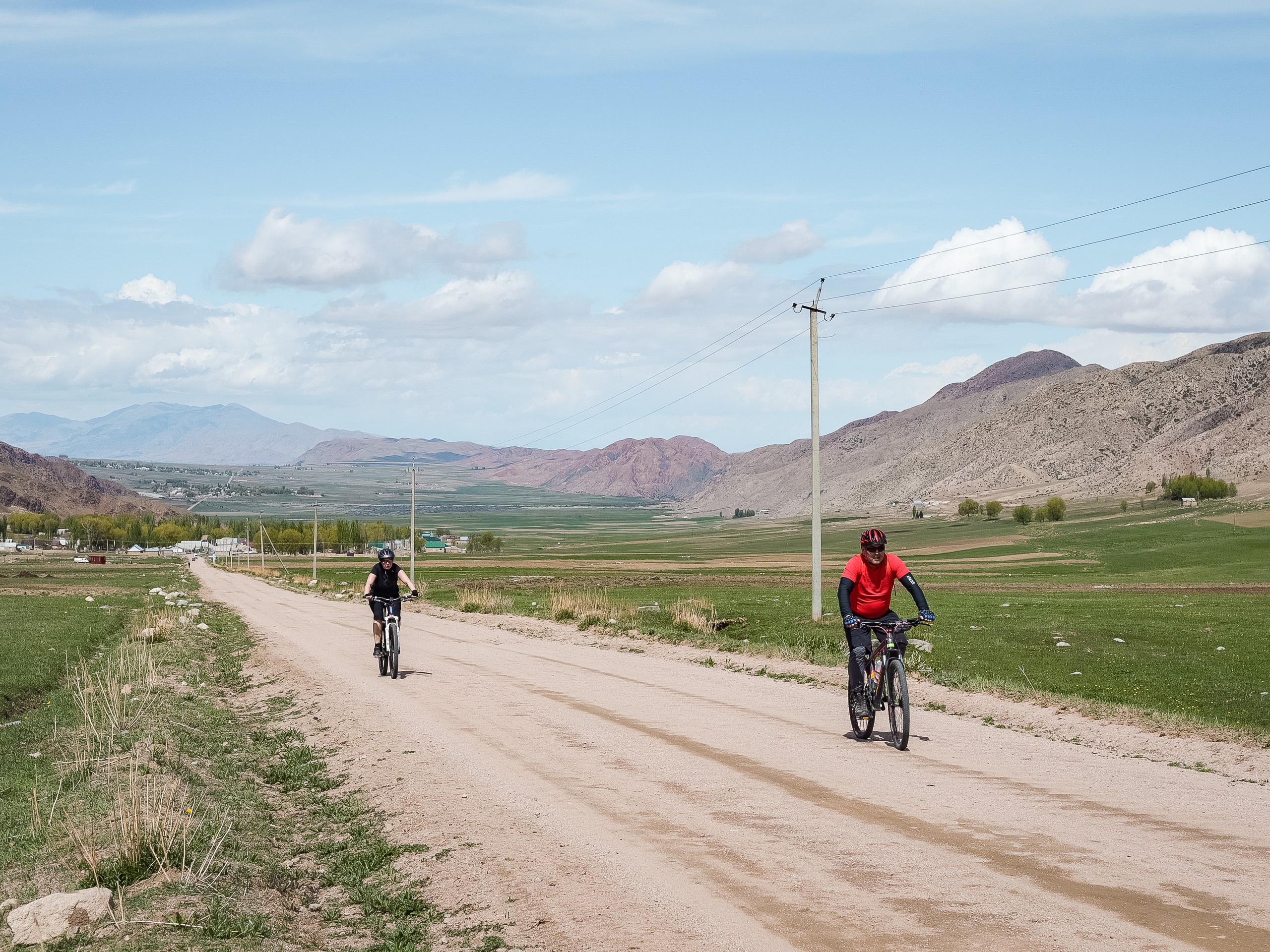 Two bikers in Kyrgyzstan