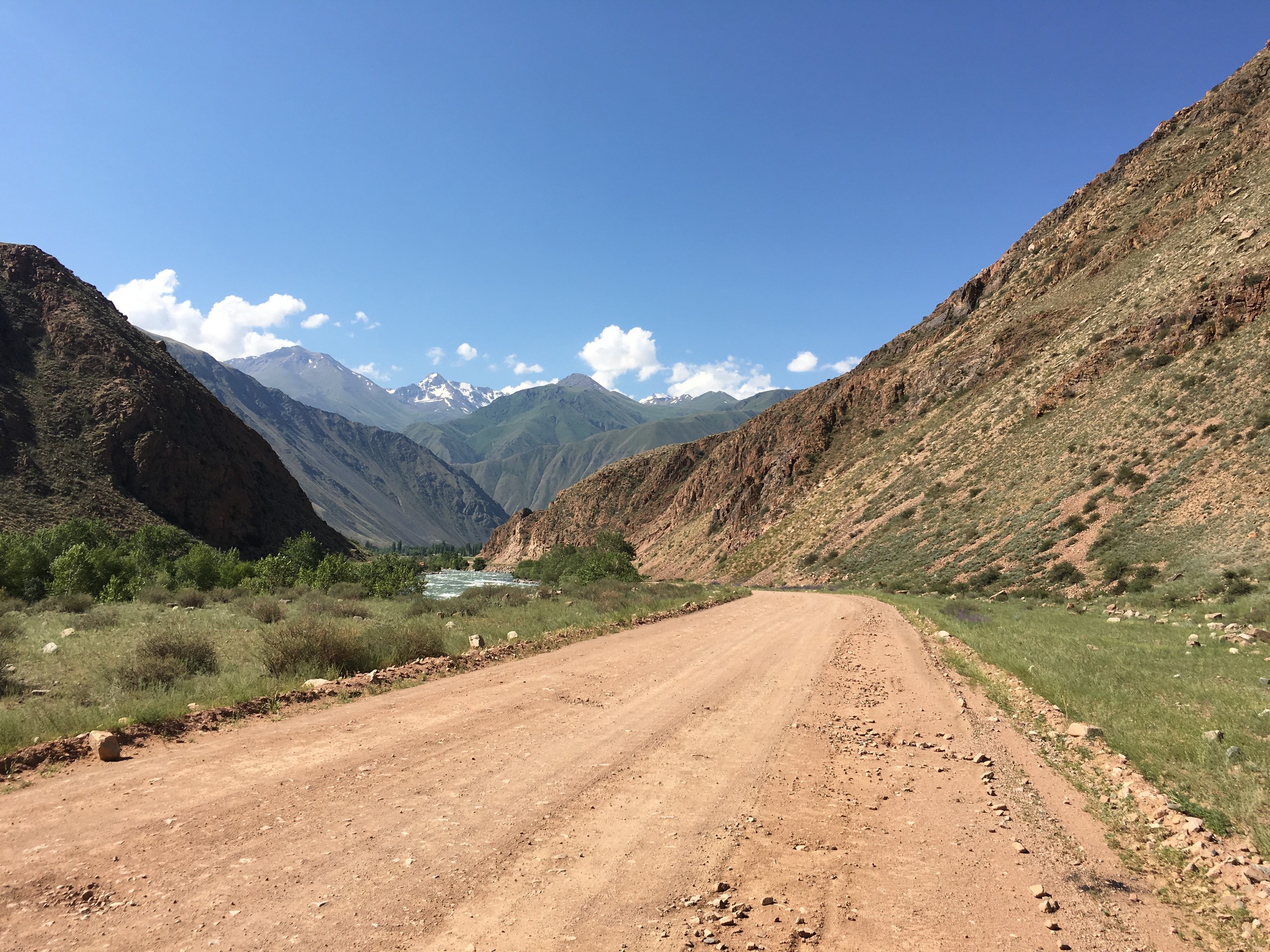 Gravel road in Kyrgyzstan