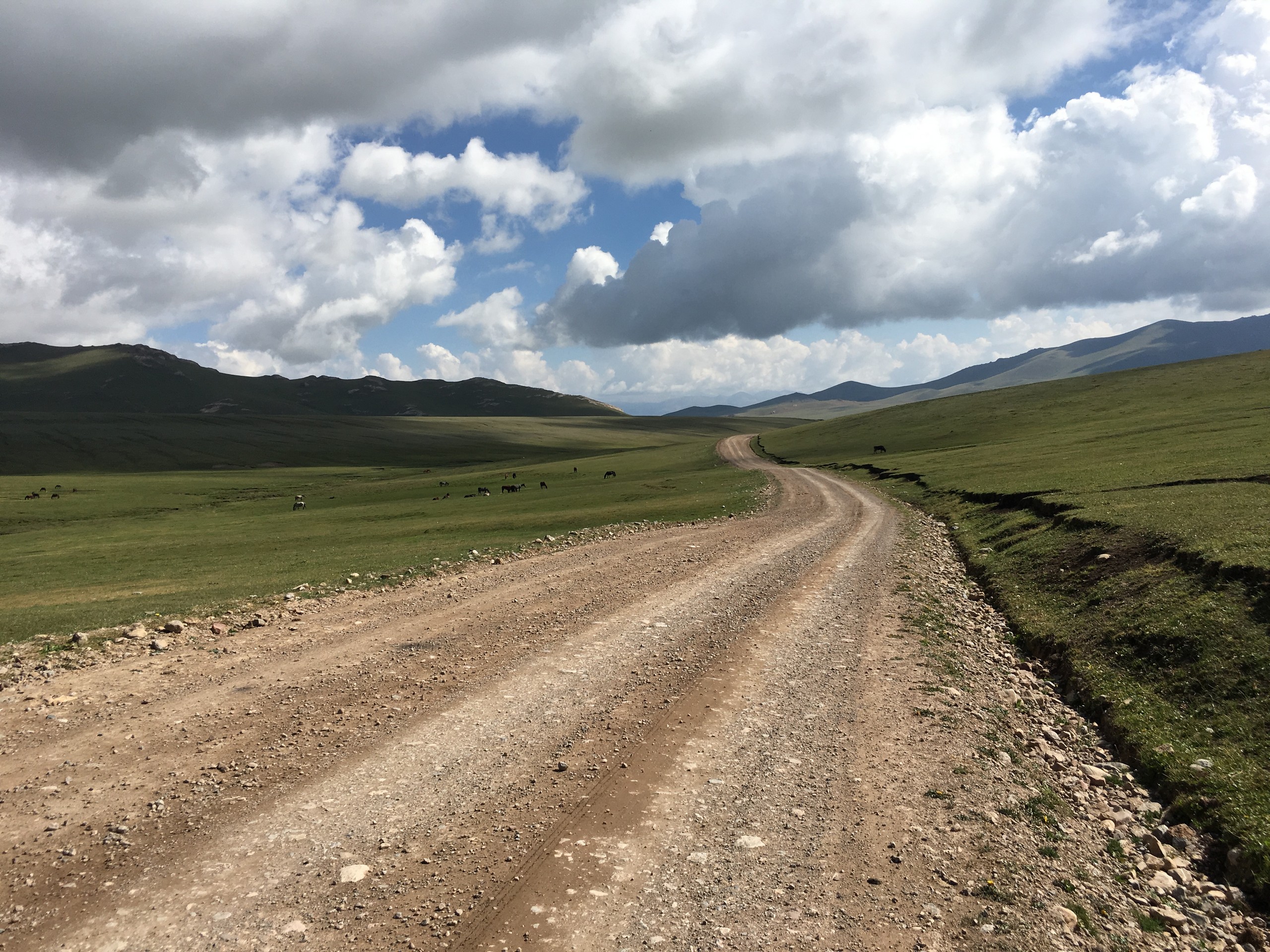 Gravel path in Kyrgyzstan