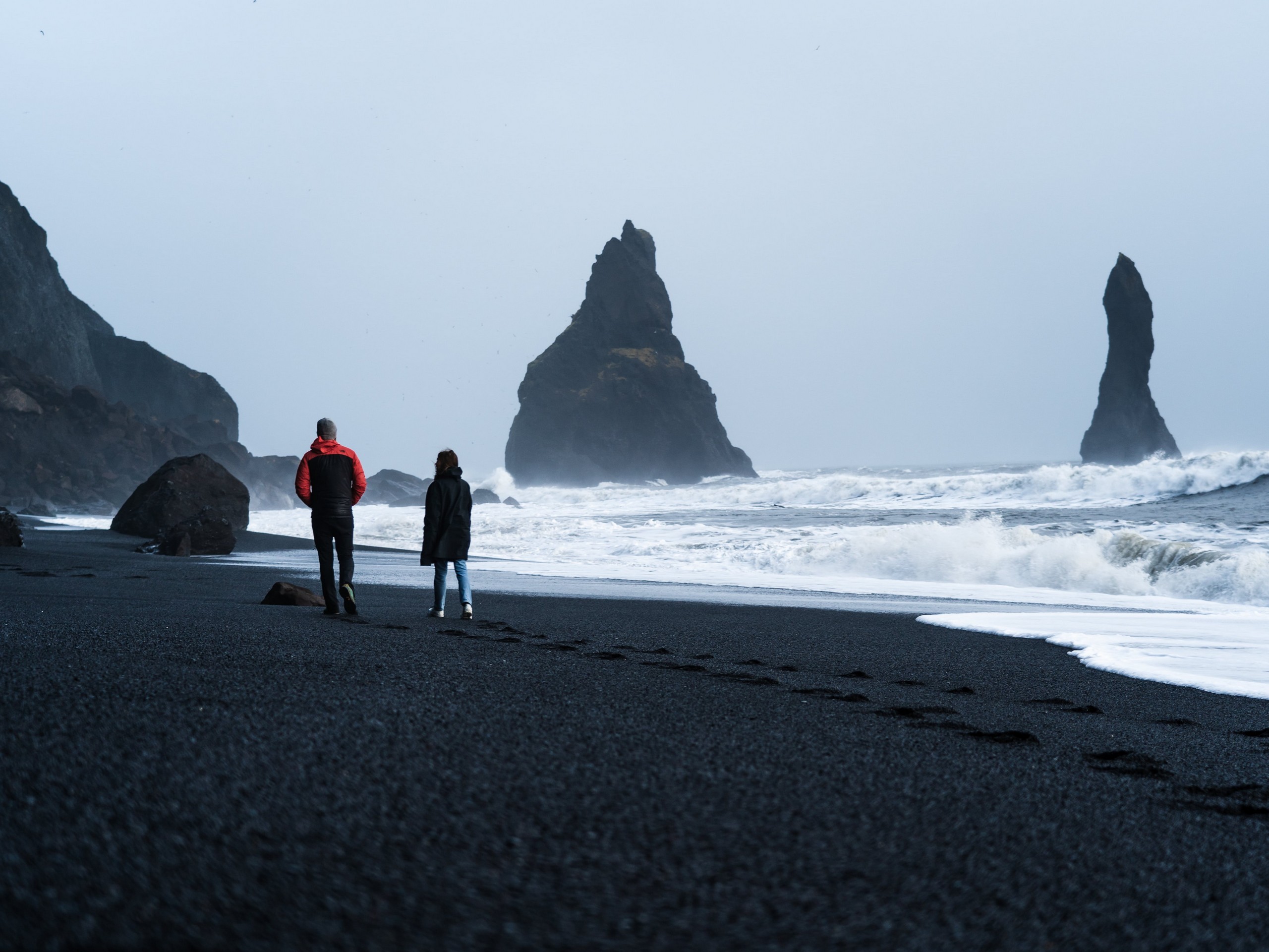 Walking along the south coast of Iceland