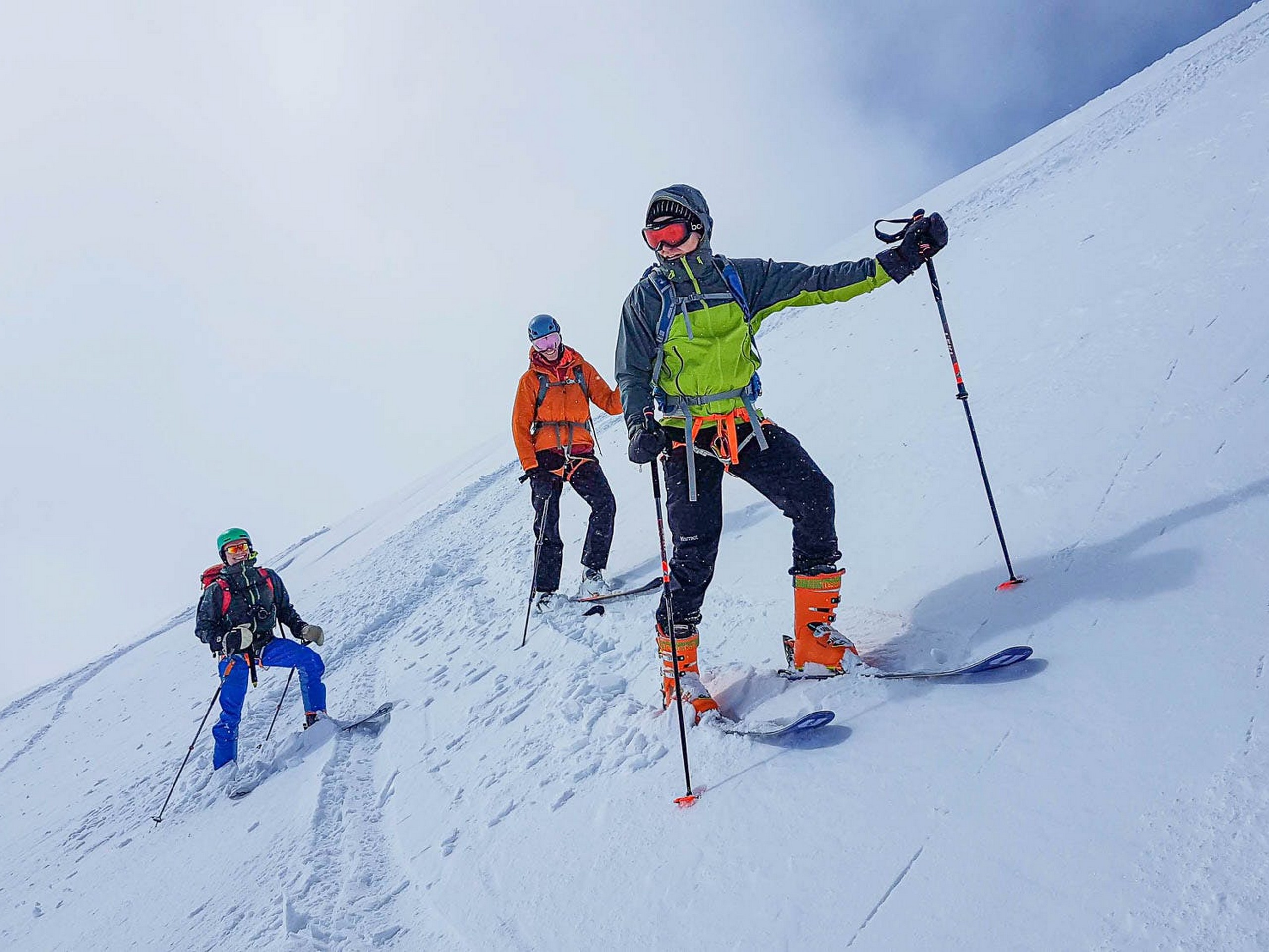 Ascending one of the peaks in South Iceland