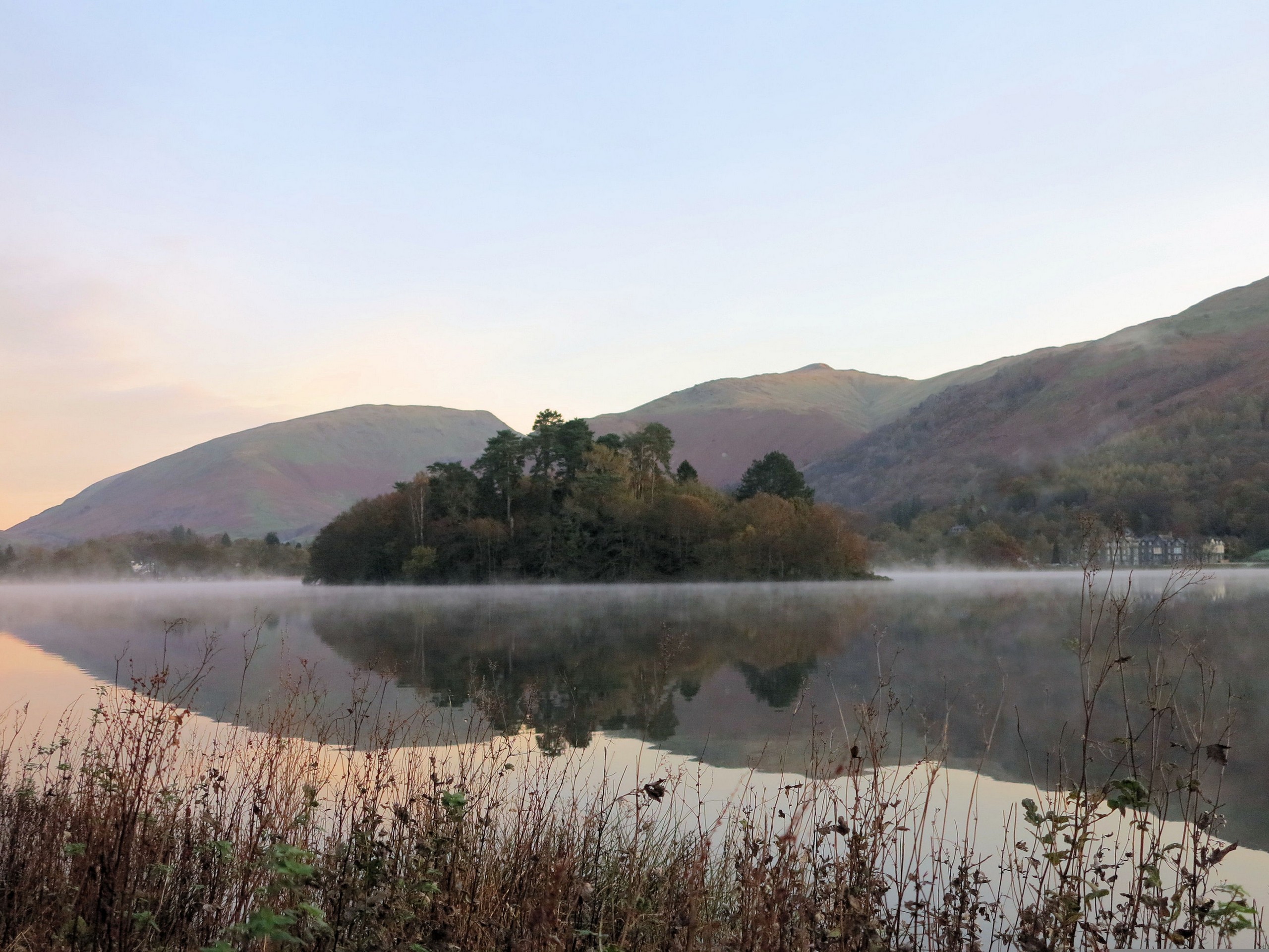 Misty day over the Grasmere Lake