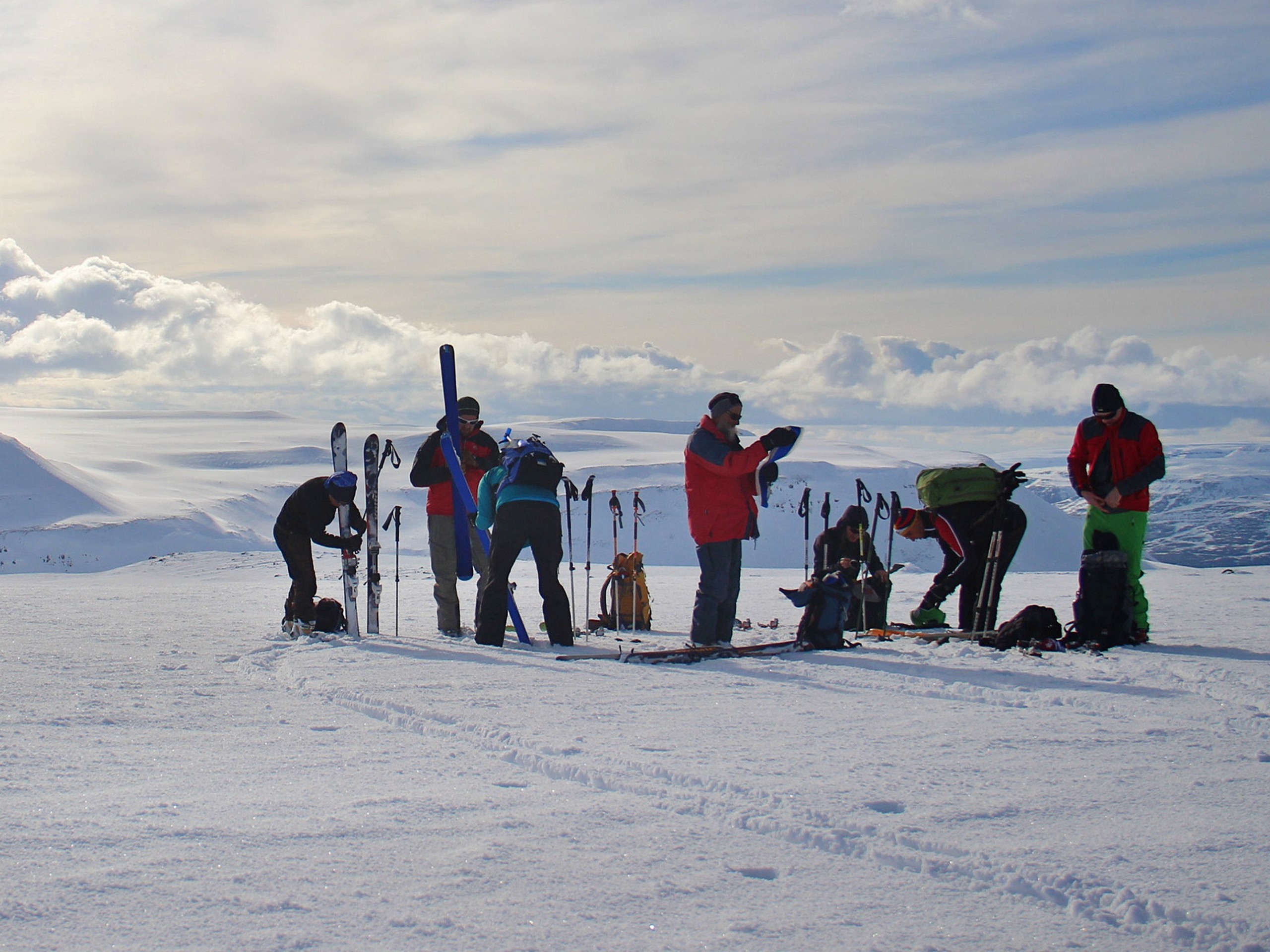 Preparing to ski down while on one of the Iceland's tallest peaks - Photo by Jan Zelina