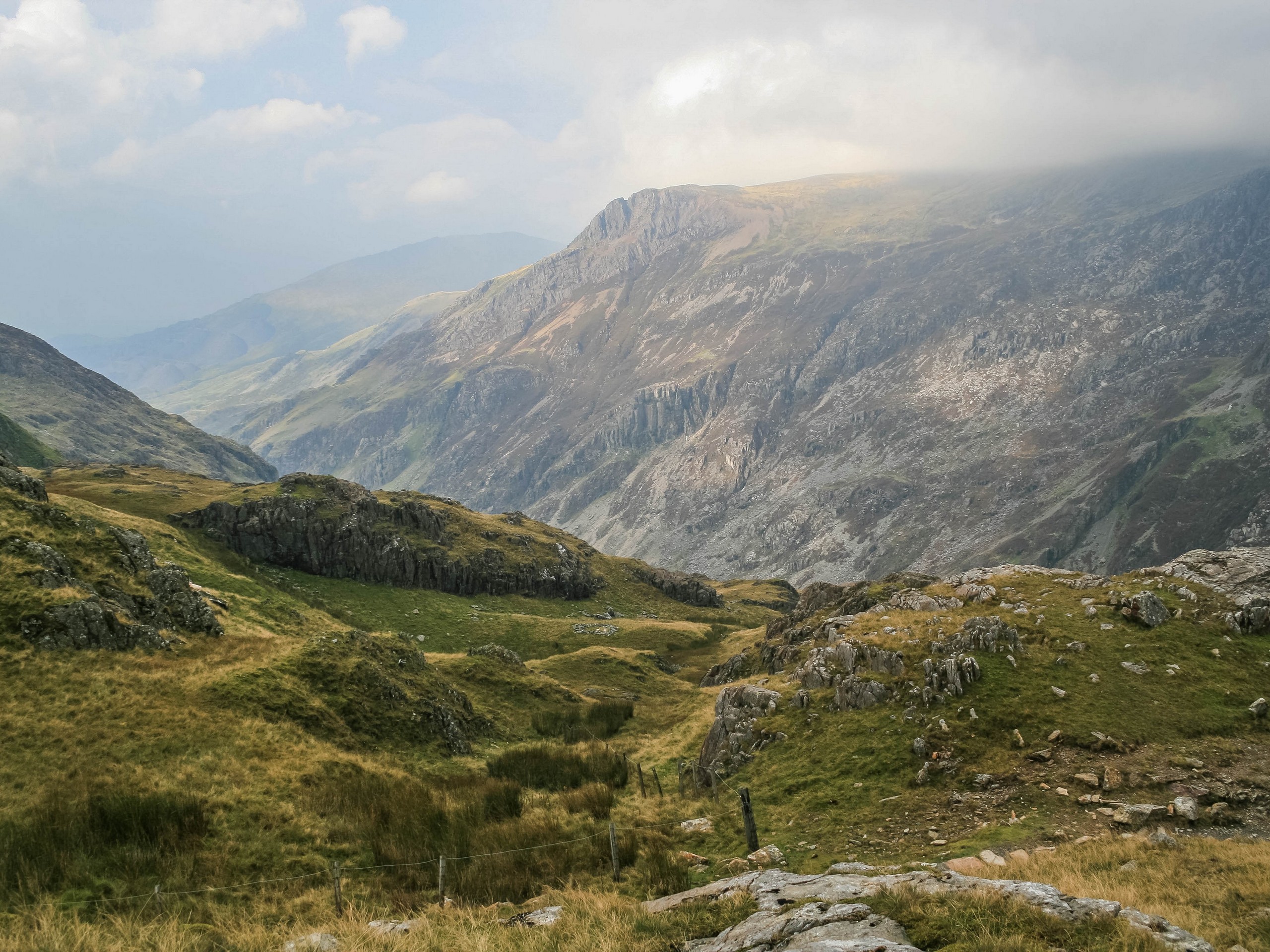 Snowdonia walley, seen while self-guided walking in Wales