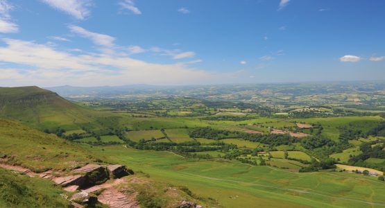 Walking along the Offa's Dyke path in Wales and England