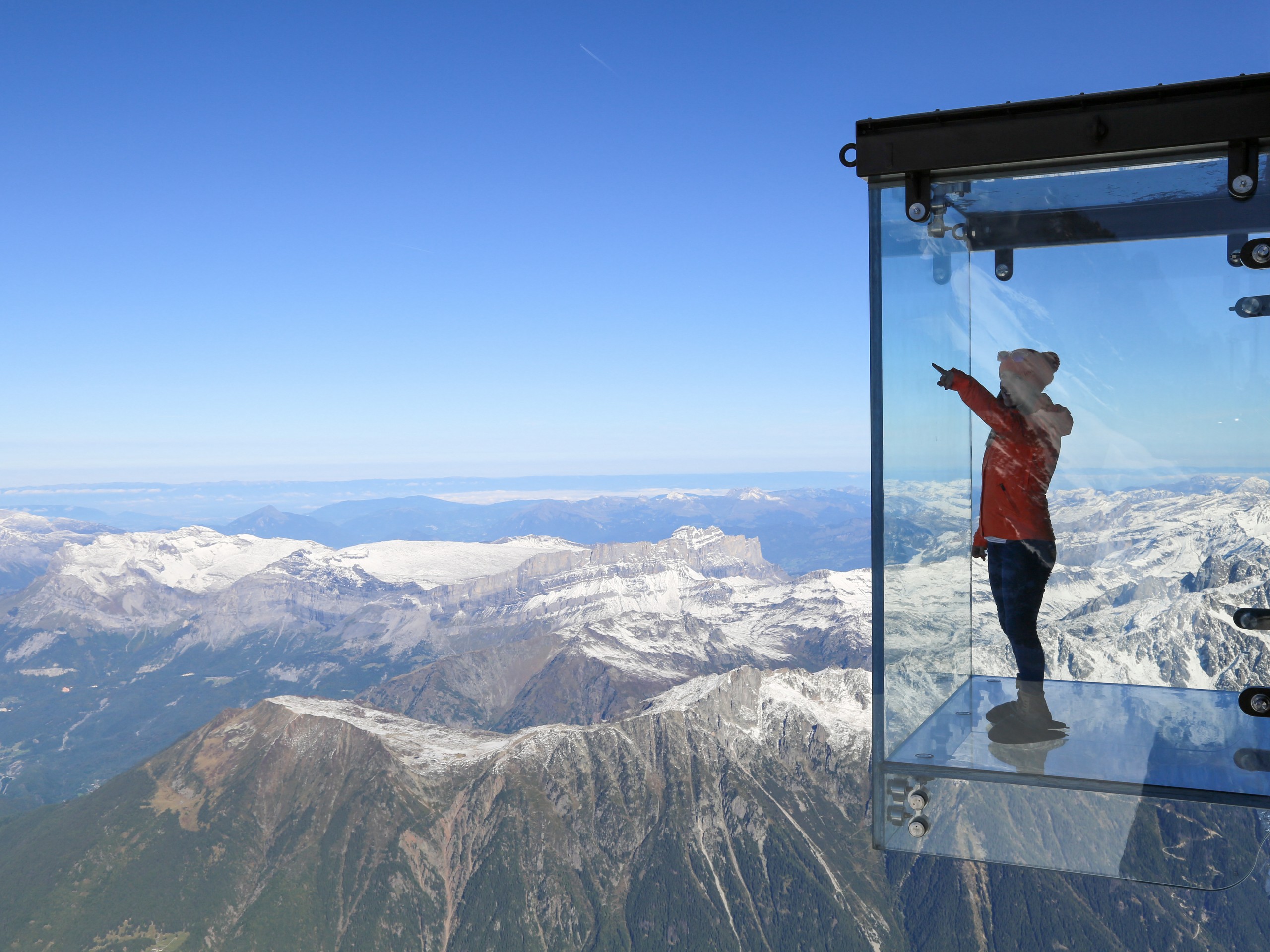 Viewpoint with glass walls at Aguile du Midi