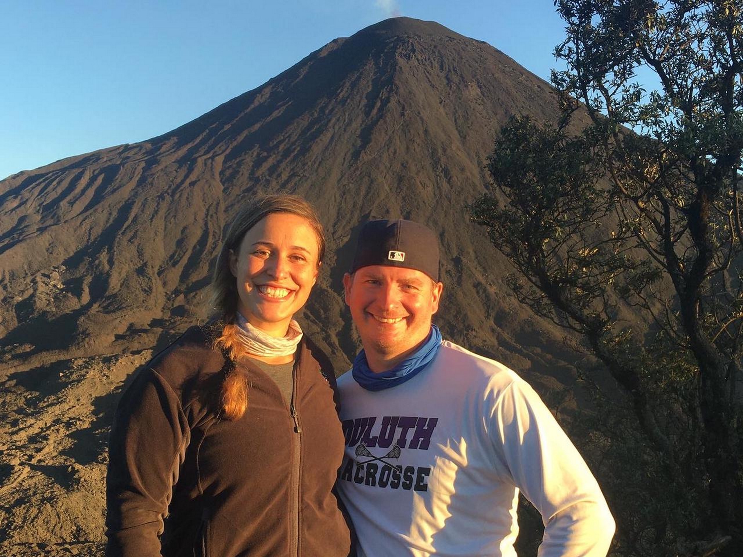 Couple posing near Pacaya Volcano