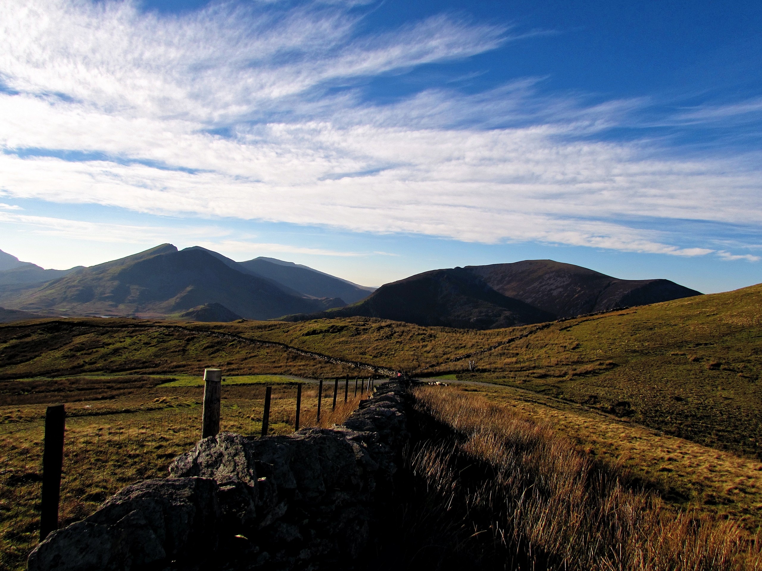 Hilly terrain of the Snowdonian Mountains