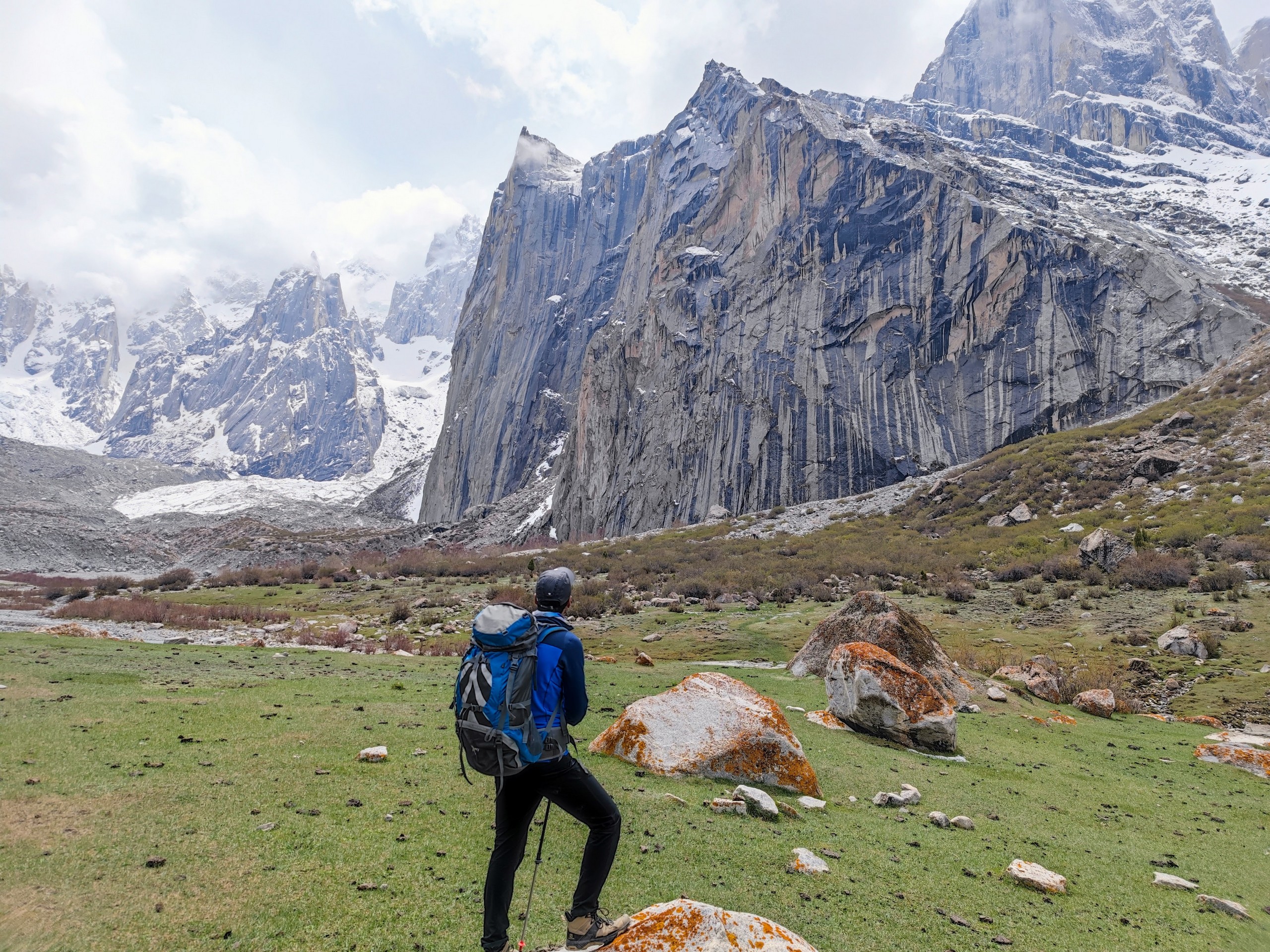 Trekker in Nangma Region, Pakistan