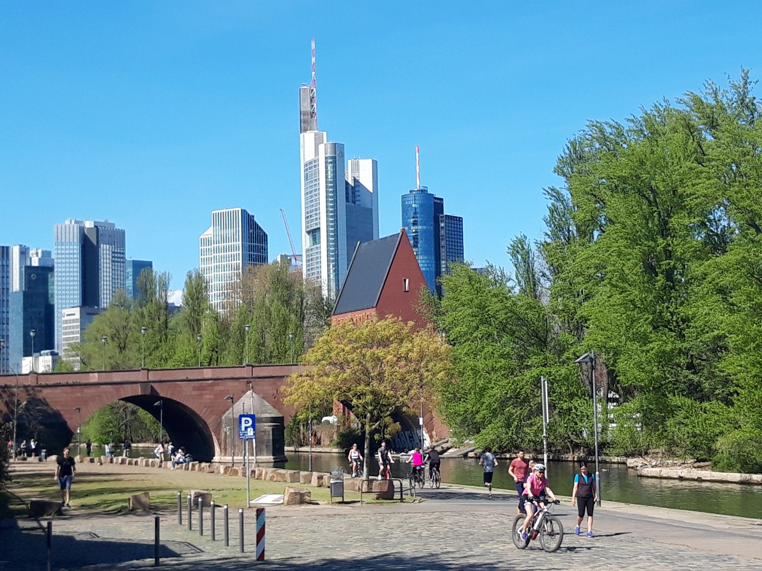 Visiting the centre of Frankfurt, Germany