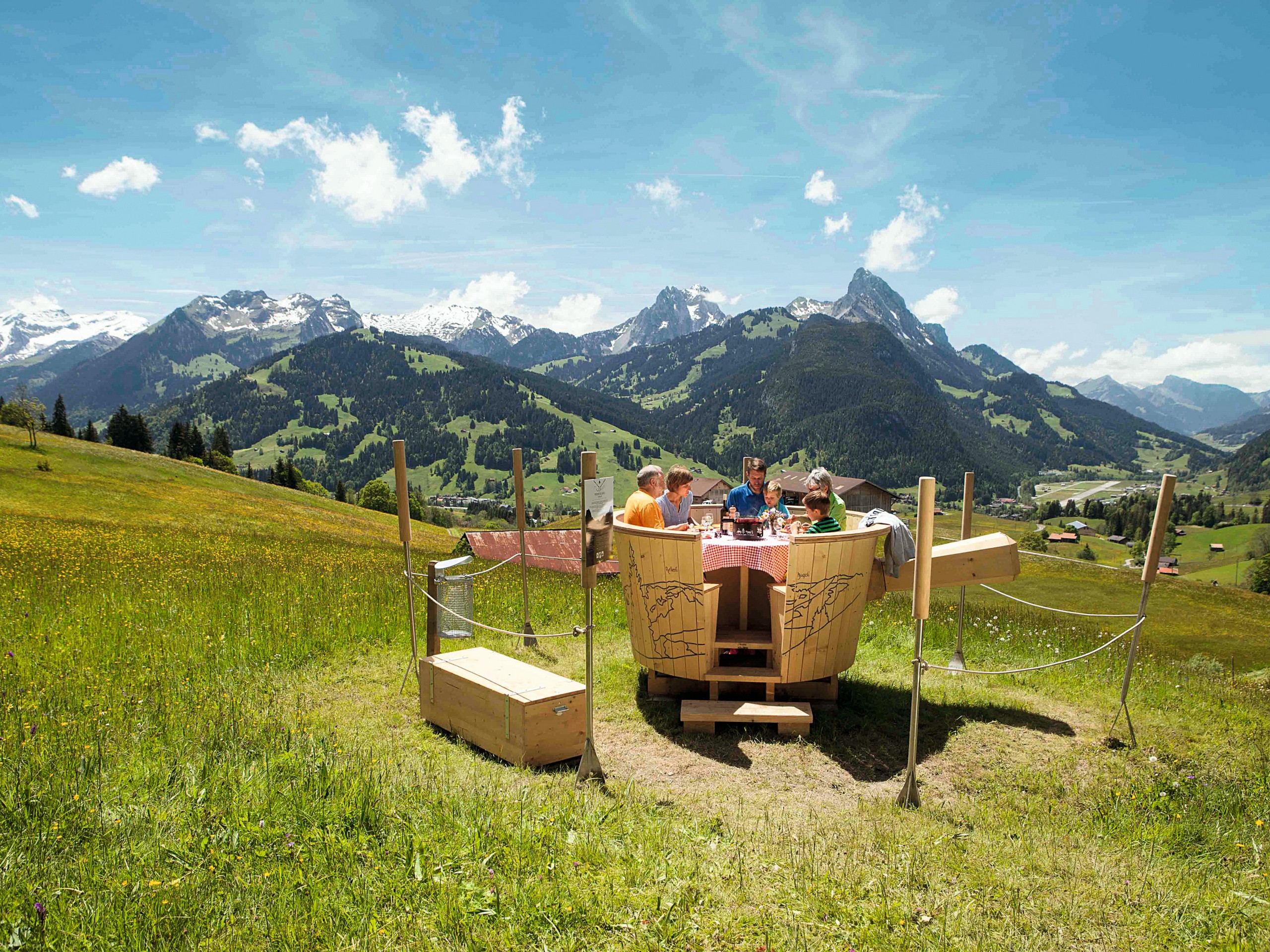 Lunch time during the Grand Alp tour