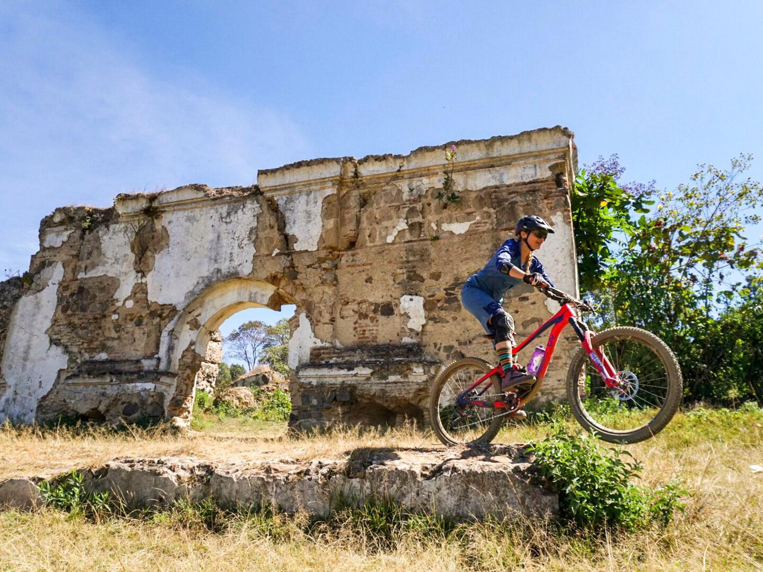 Biking among ruins in Guatemala