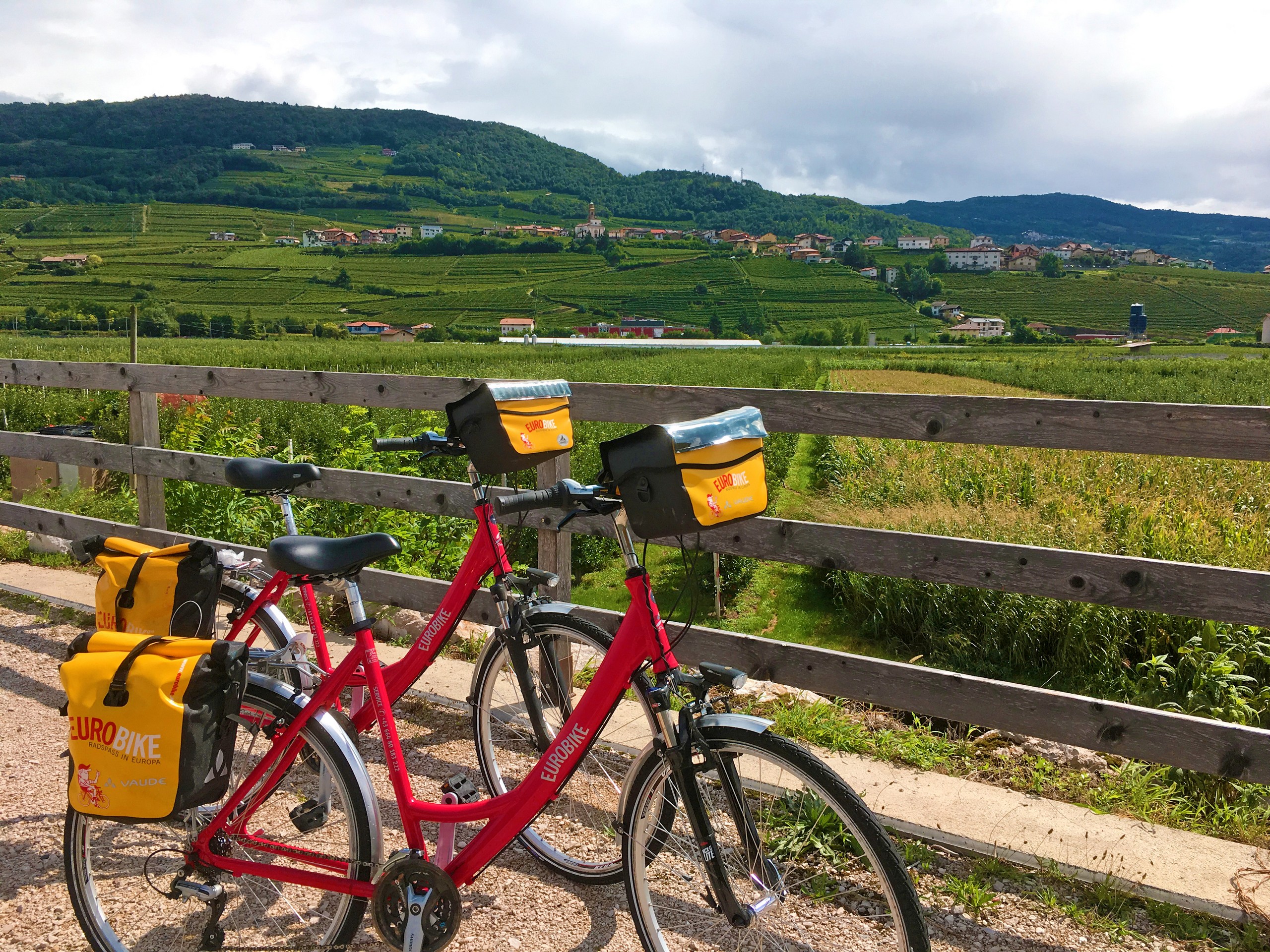 Bikes during the cycling ride from Innsbruck to Lake Garda