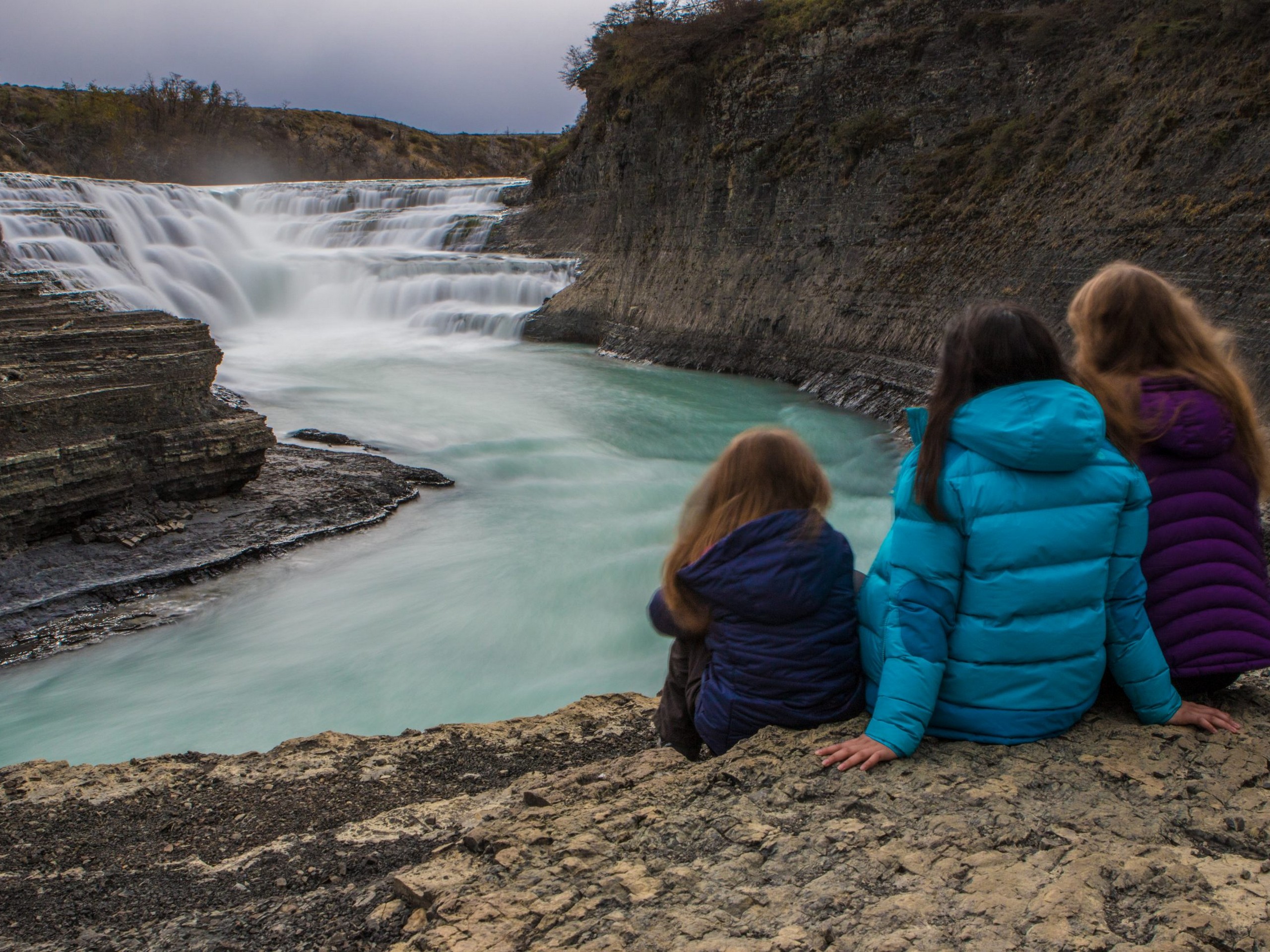 Family enjoying beauitful views while on Patagonia Family Trip