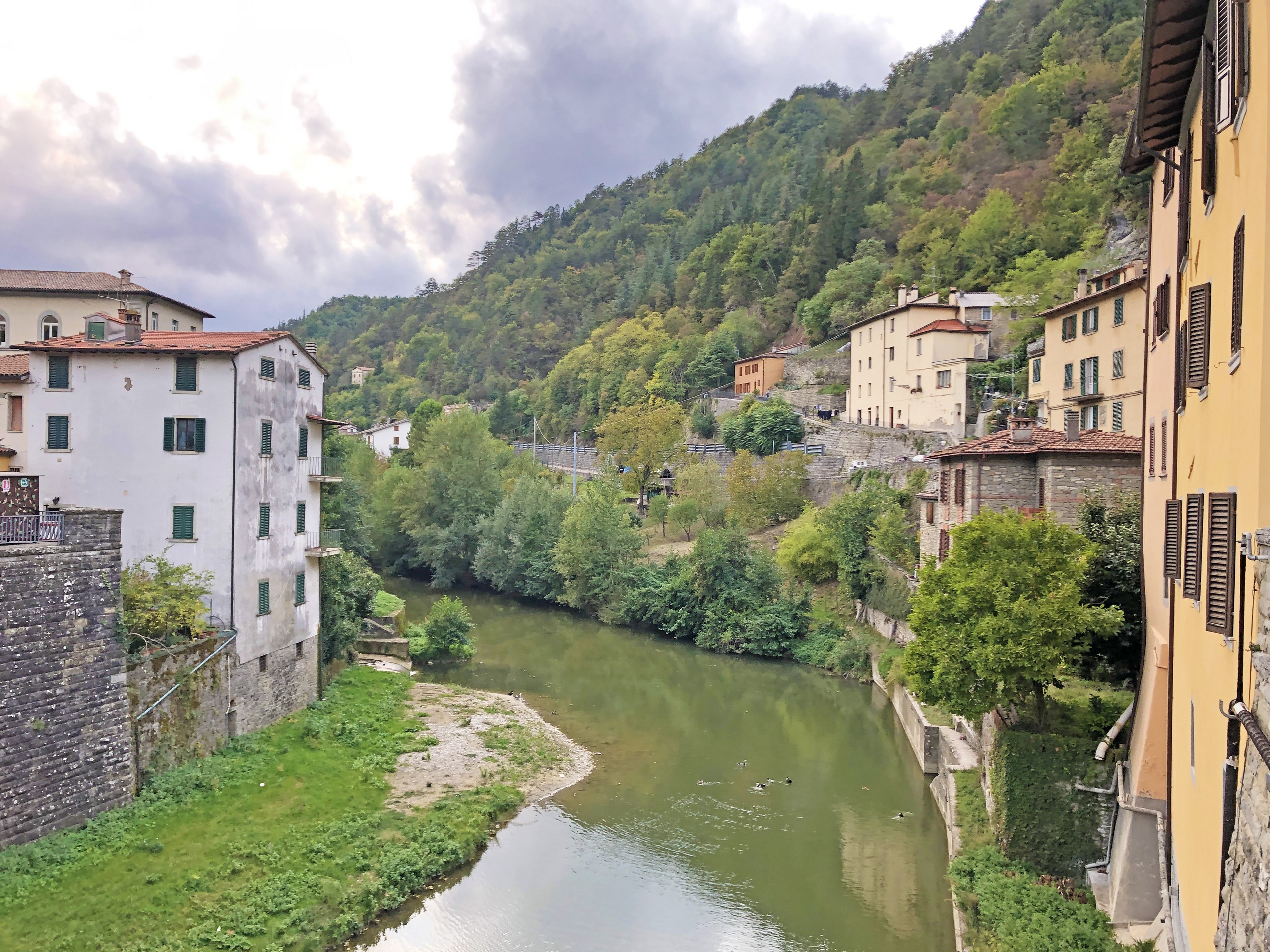 Crossing the river while on a self-guided biking tour between Florence and Venice