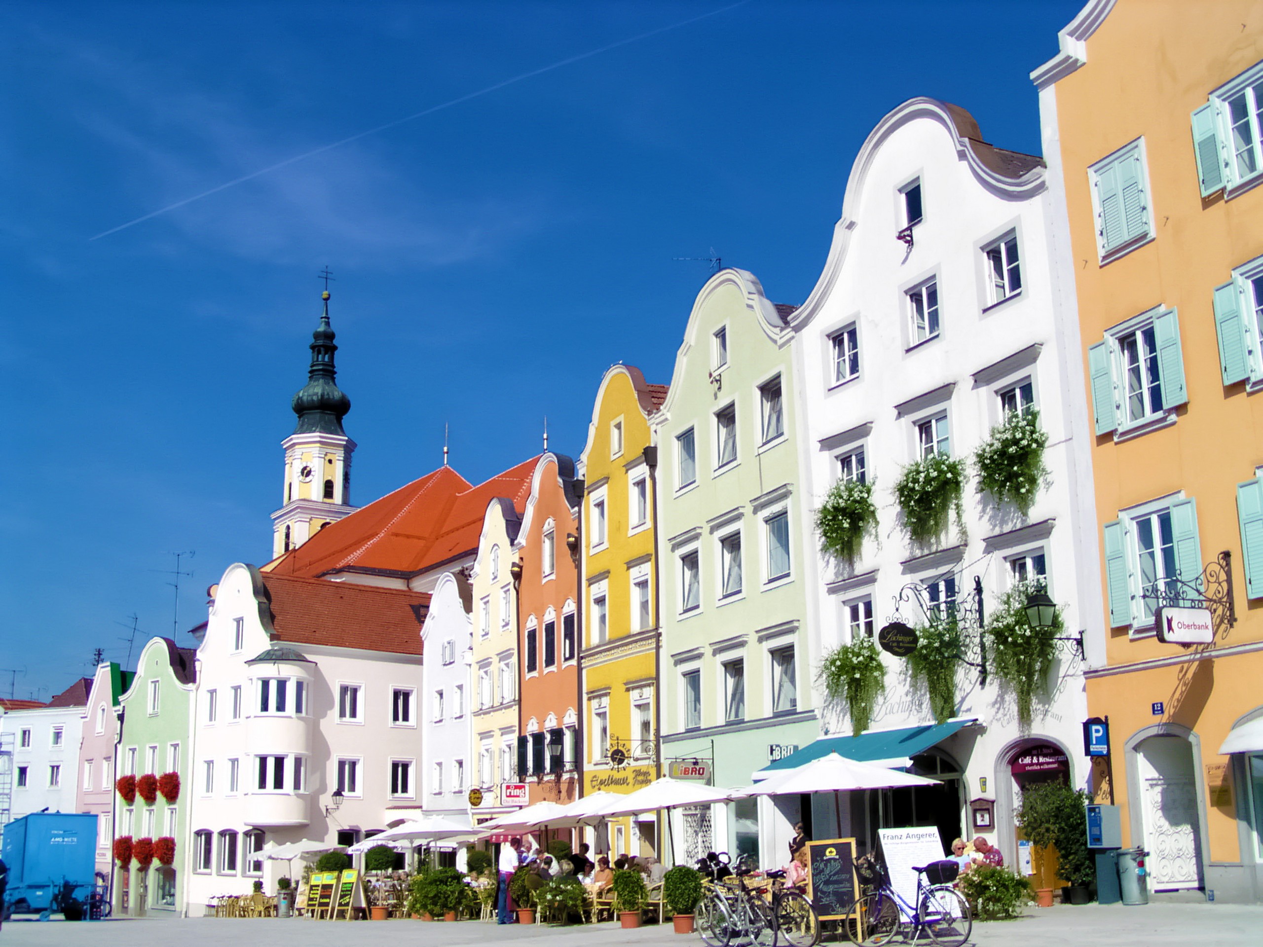 Local plaza near Danube river