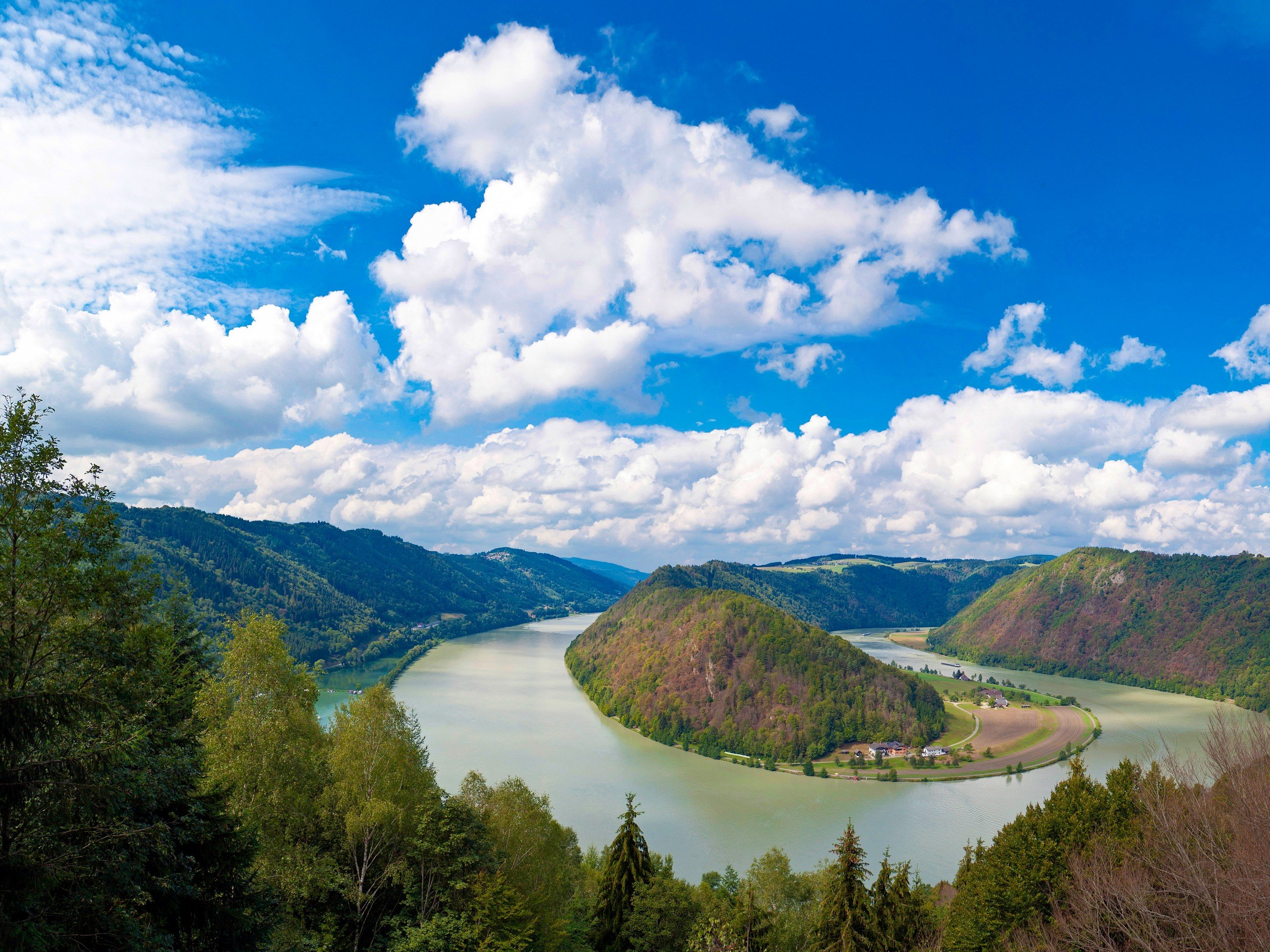 Danube river as seen from the above