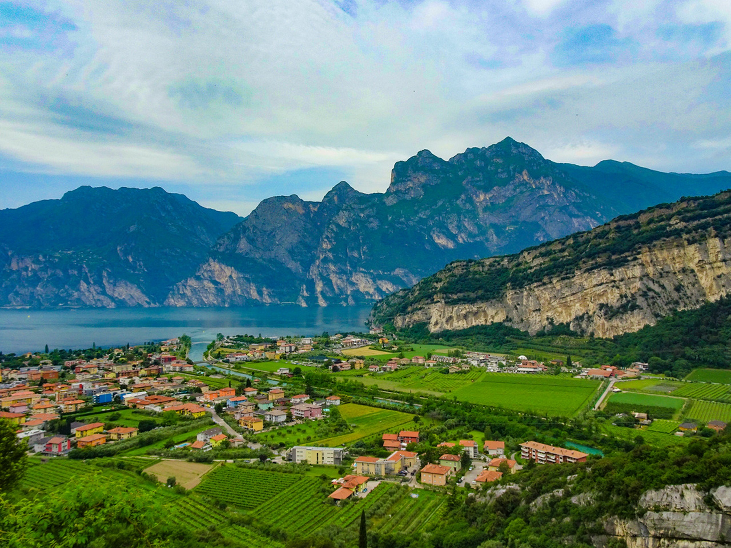 Looking at Garda Lake from the distance, while on a biking tour