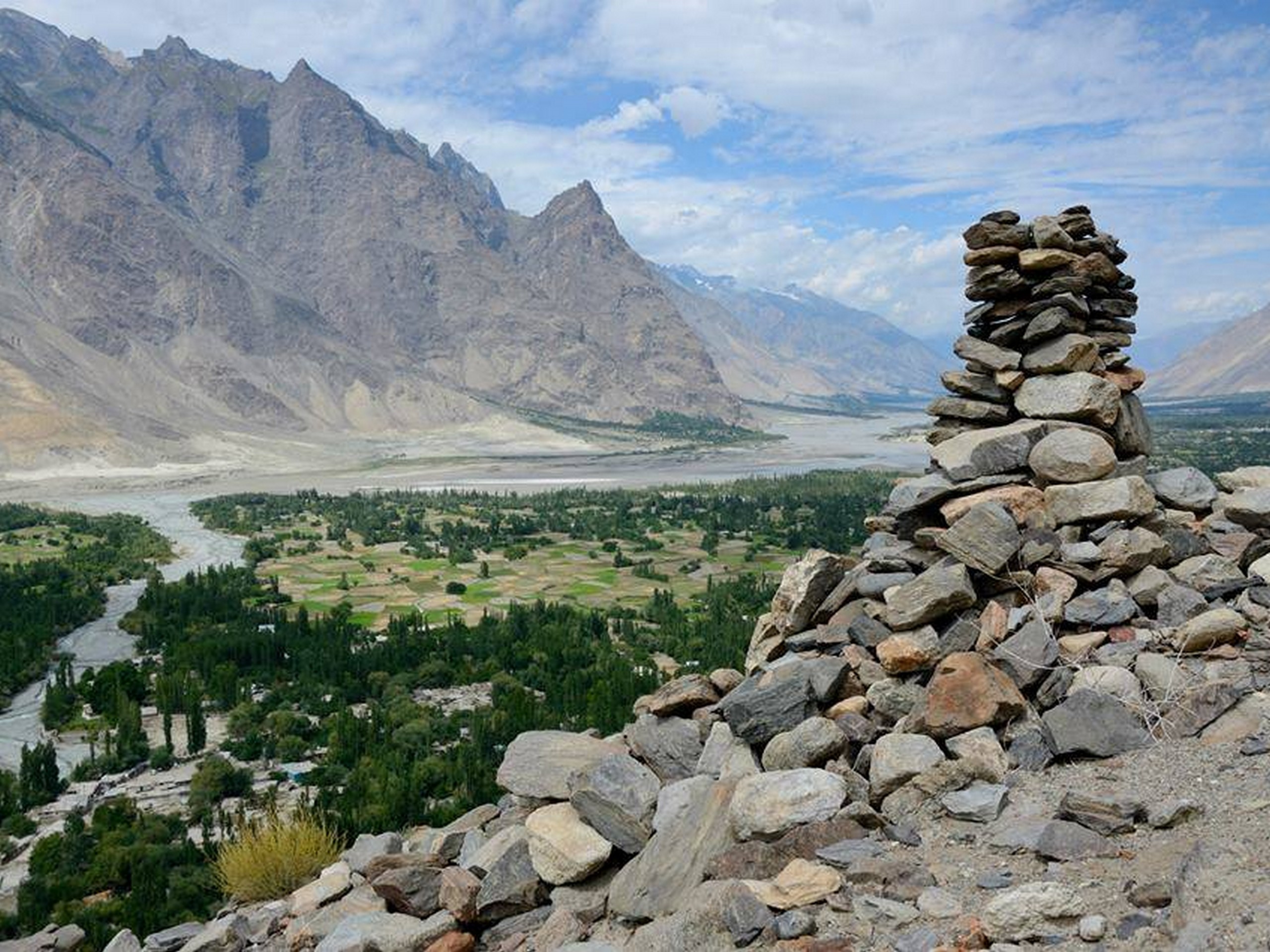 Trekkers exploring the Shigar Valley