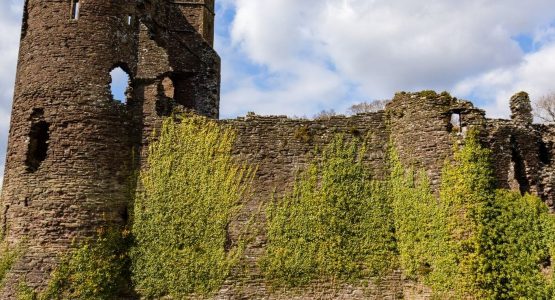 One of three castles seen in Wales while walking among the villages