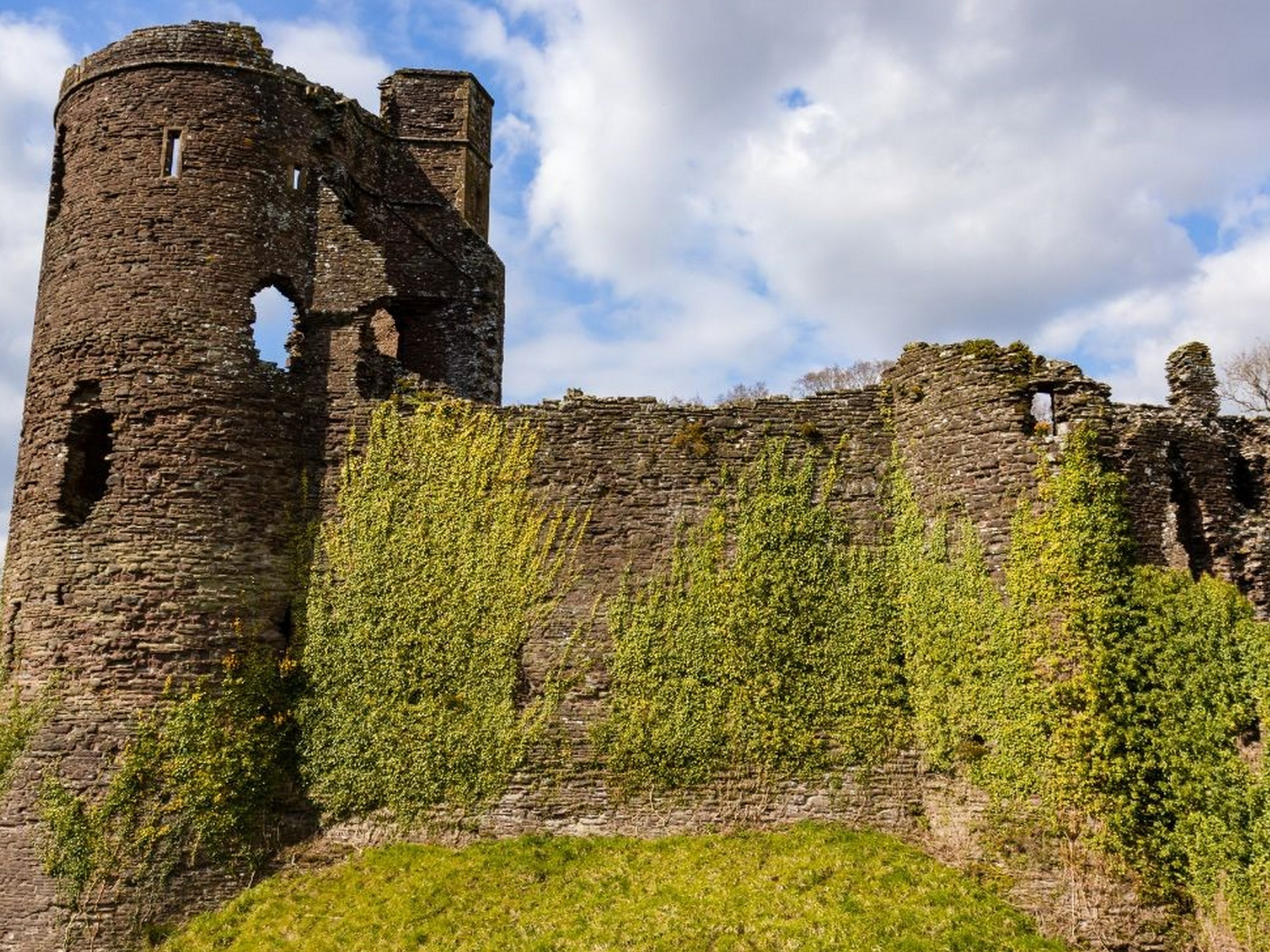 One of three castles seen in Wales while walking among the villages